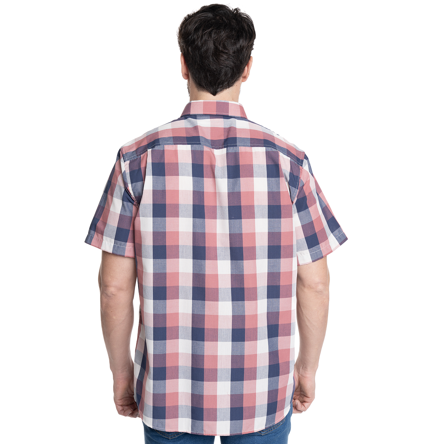 CAMISA HOMBRE MANGA CORTA FANTASIA PREMIUM CUELLO SEMI ITALIANO | ROSADO - 2