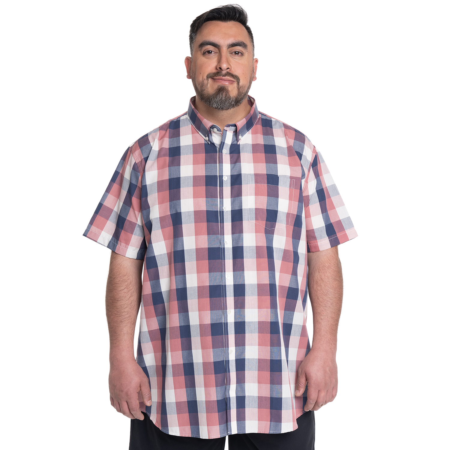CAMISA HOMBRE MANGA CORTA FANTASIA PREMIUM CUELLO SEMI ITALIANO | ROSADO - 5