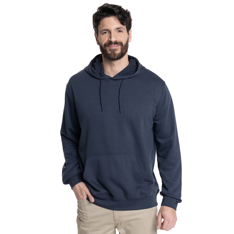POLERON HOMBRE HOODIE PUÑOS Y CINTURA PRETINA | AZUL MARINO - 1