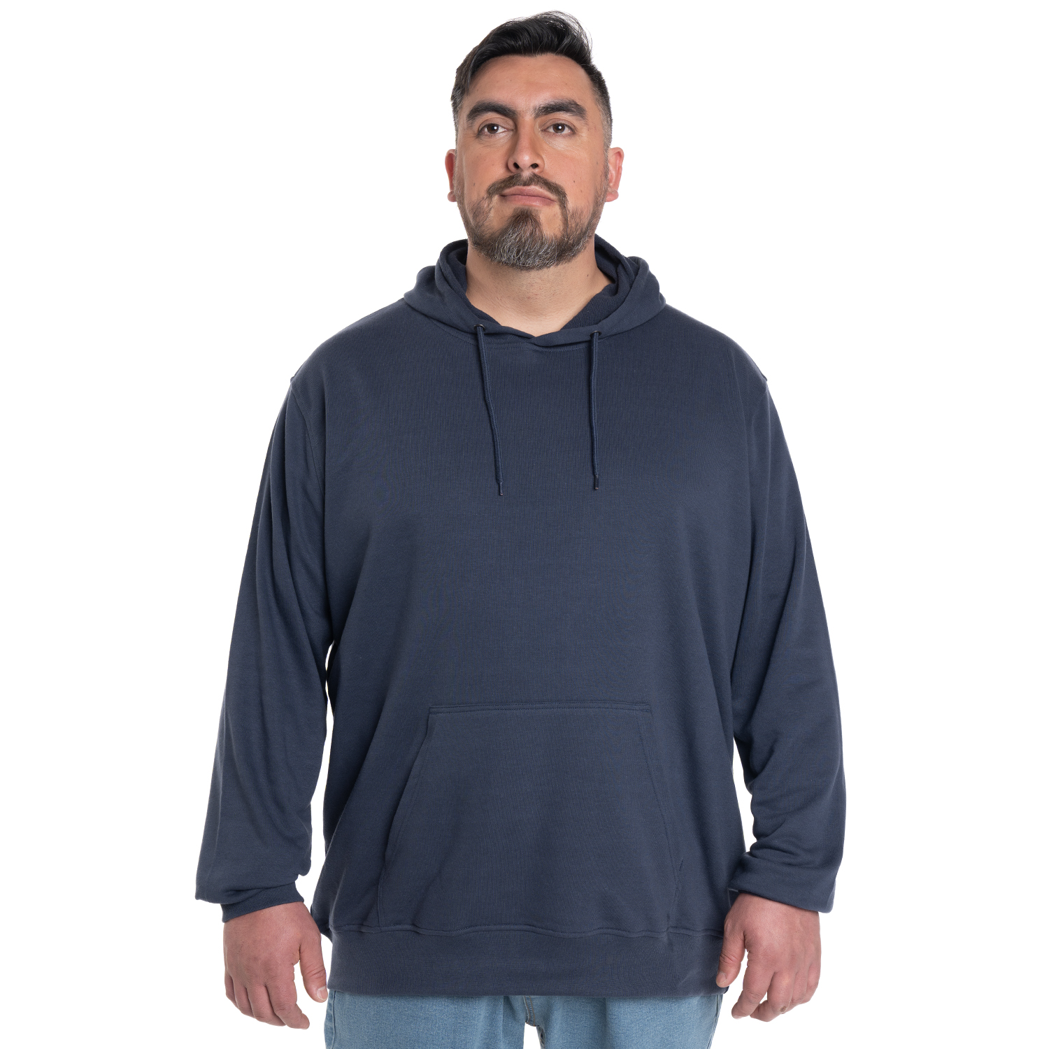 POLERON HOMBRE HOODIE PUÑOS Y CINTURA PRETINA | AZUL MARINO - 5