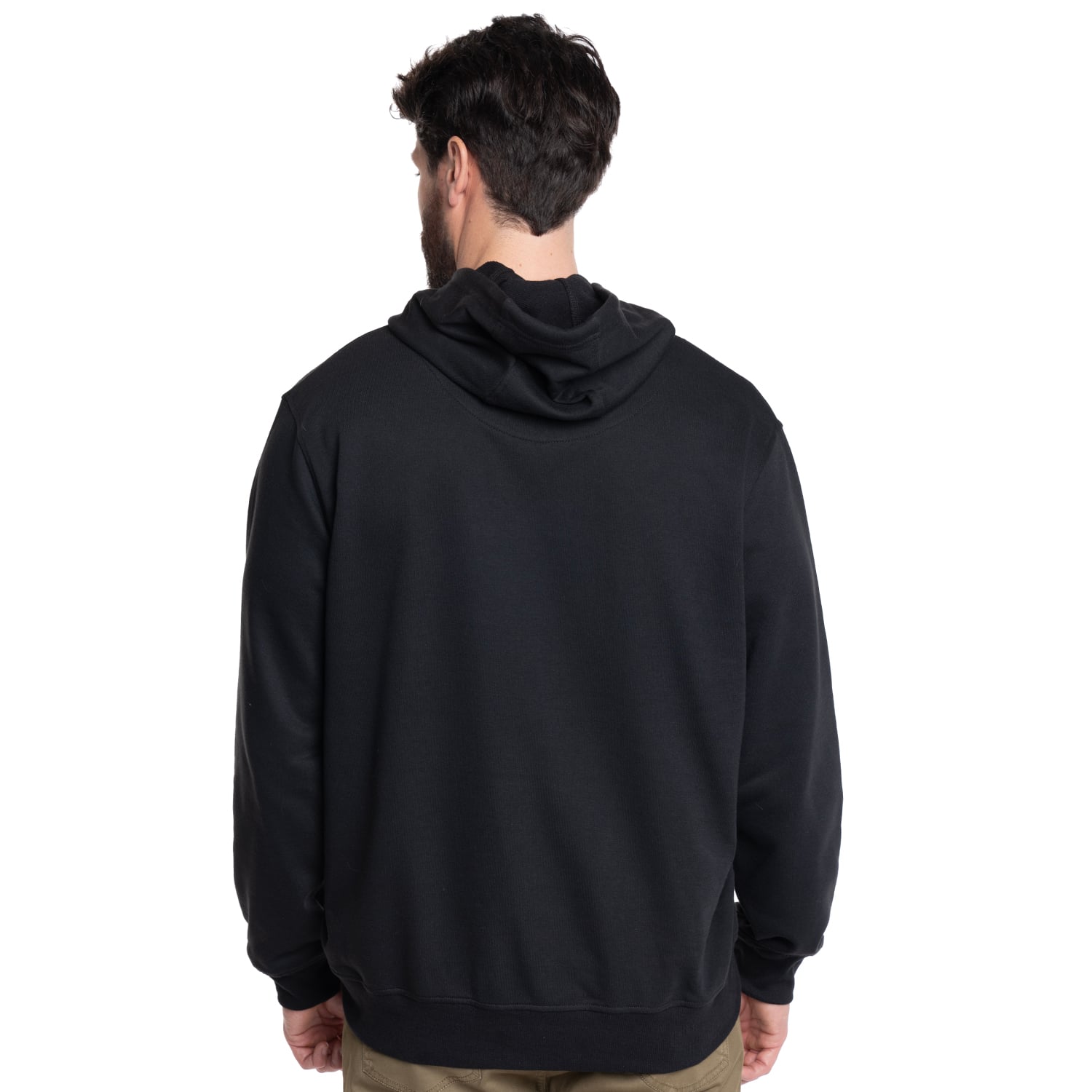 POLERON HOMBRE HOODIE PUÑOS Y CINTURA PRETINA | NEGRO - 2