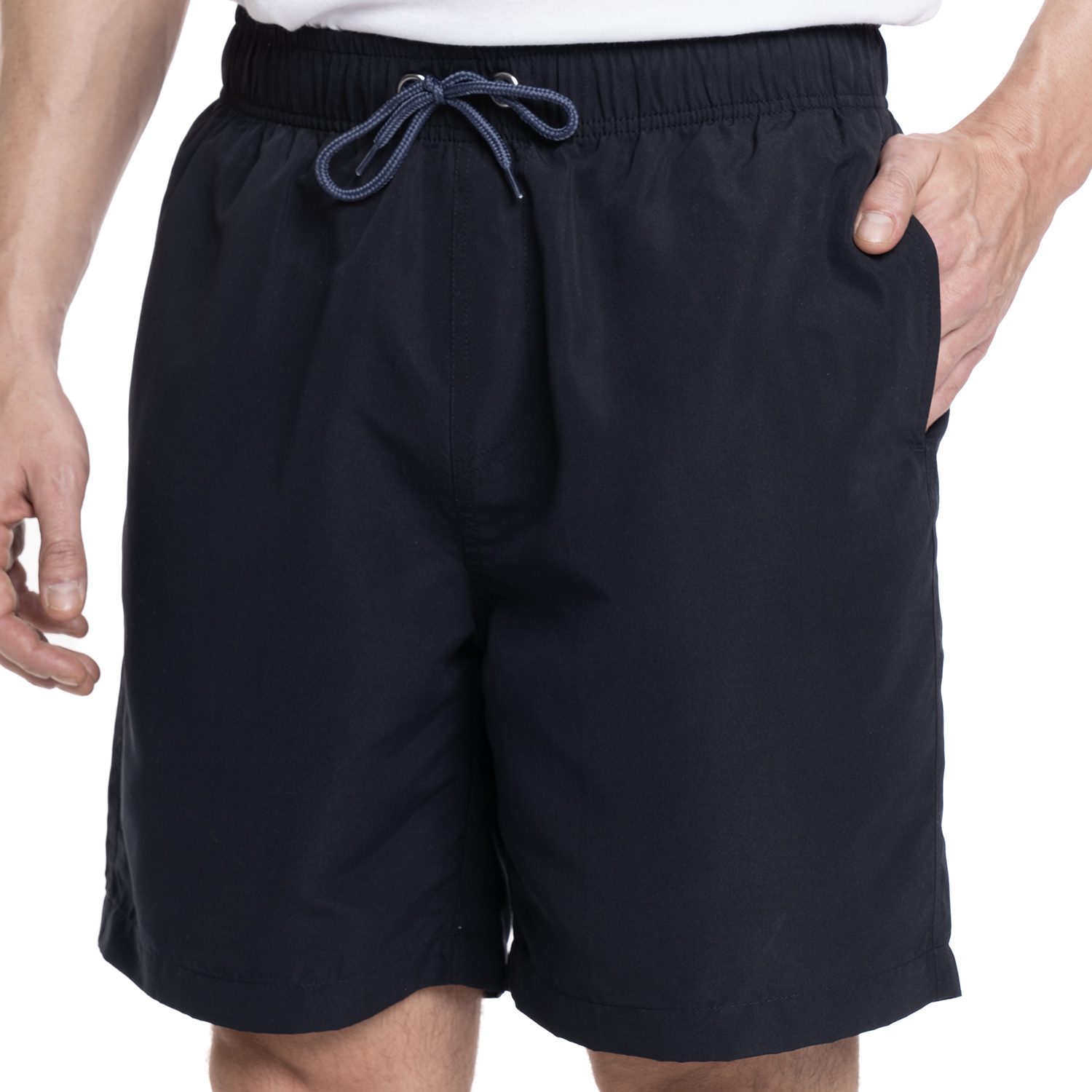 TRAJE DE BAÑO HOMBRE LISO PRETINA ELASTICADA CORDONES | NEGRO - 1