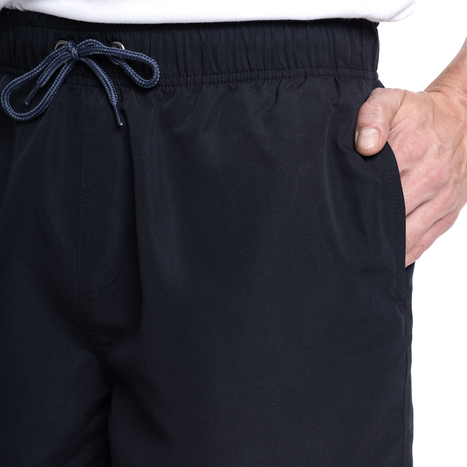 TRAJE DE BAÑO HOMBRE LISO PRETINA ELASTICADA CORDONES | NEGRO - 3