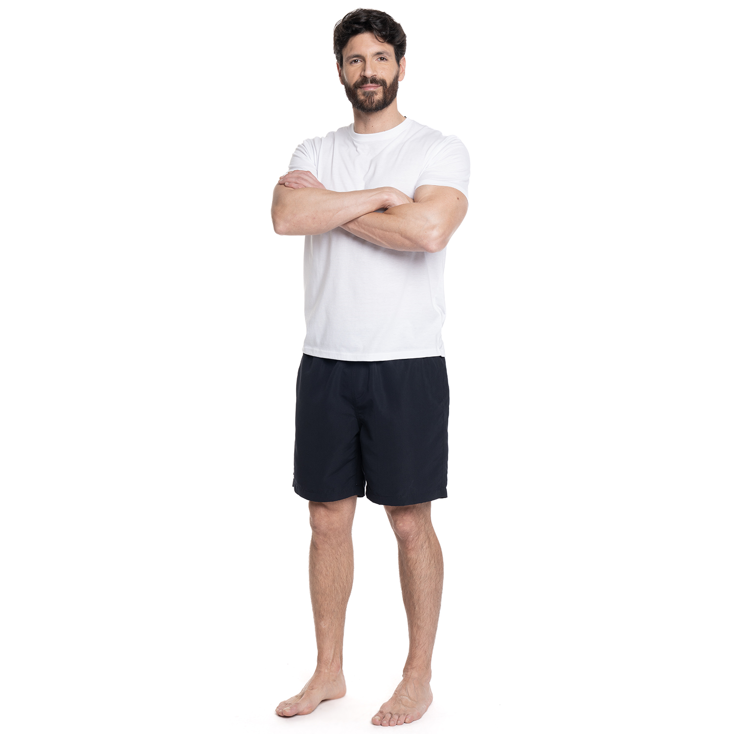 TRAJE DE BAÑO HOMBRE LISO PRETINA ELASTICADA CORDONES | NEGRO - 4