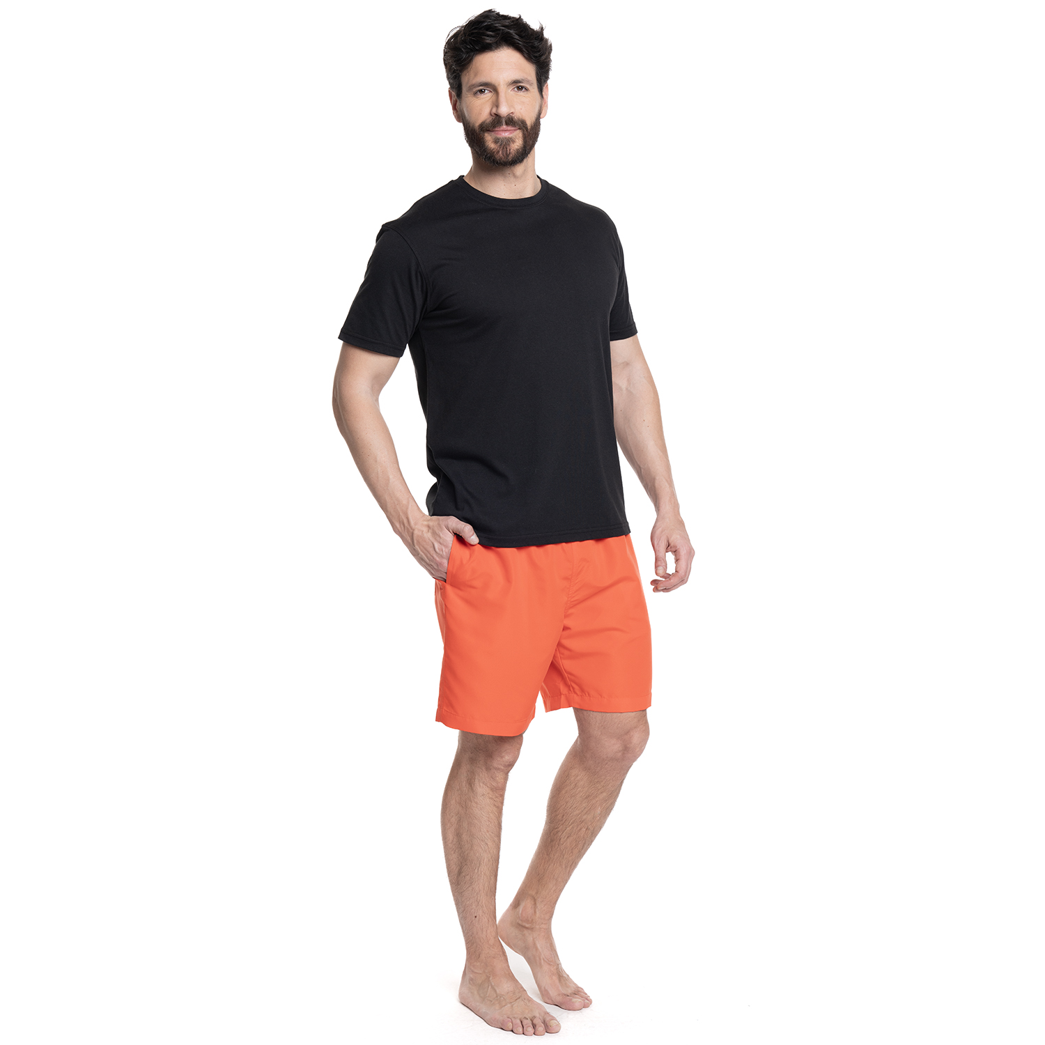 TRAJE DE BAÑO HOMBRE LISO PRETINA ELASTICADA CORDONES | ROJO - 4