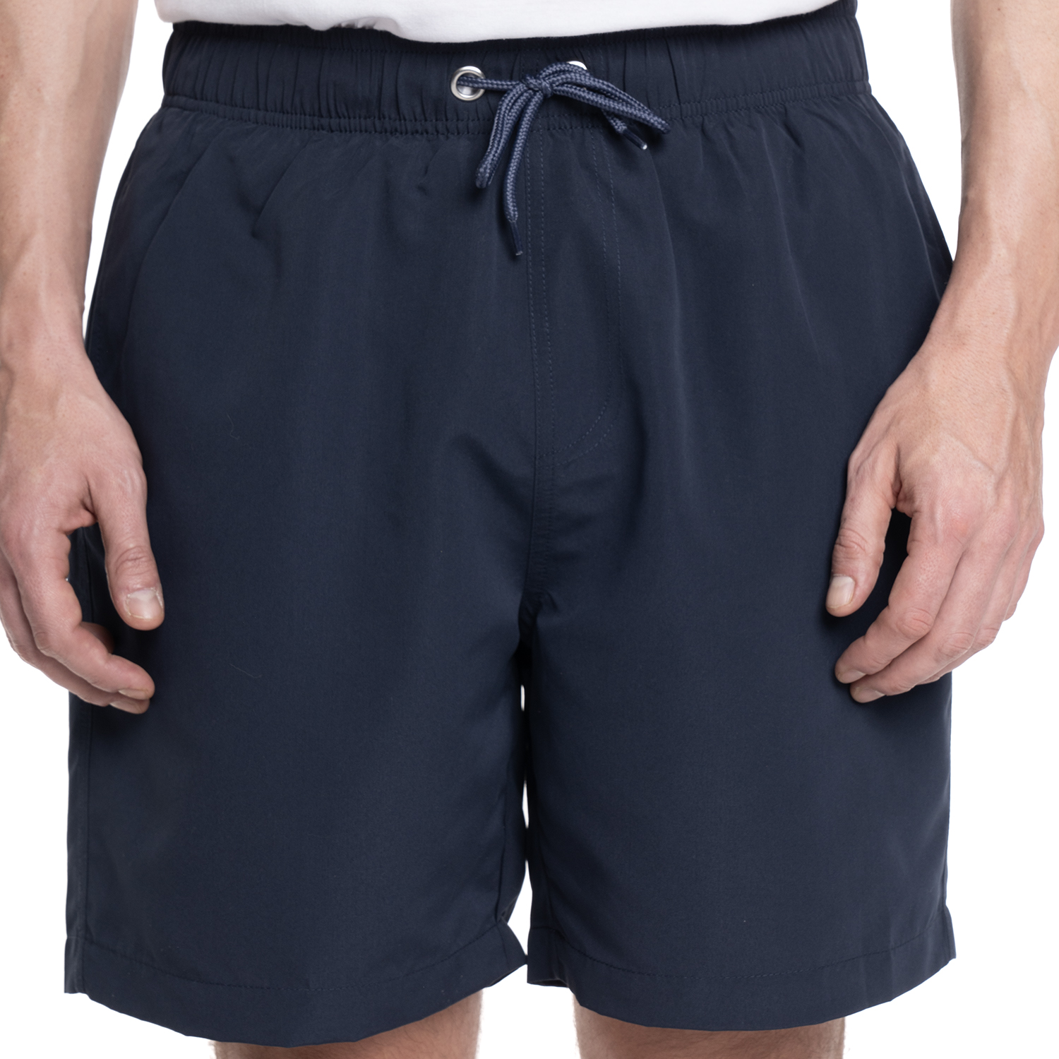 TRAJE DE BAÑO HOMBRE LISO PRETINA ELASTICADA CORDONES | AZUL MARINO - 1