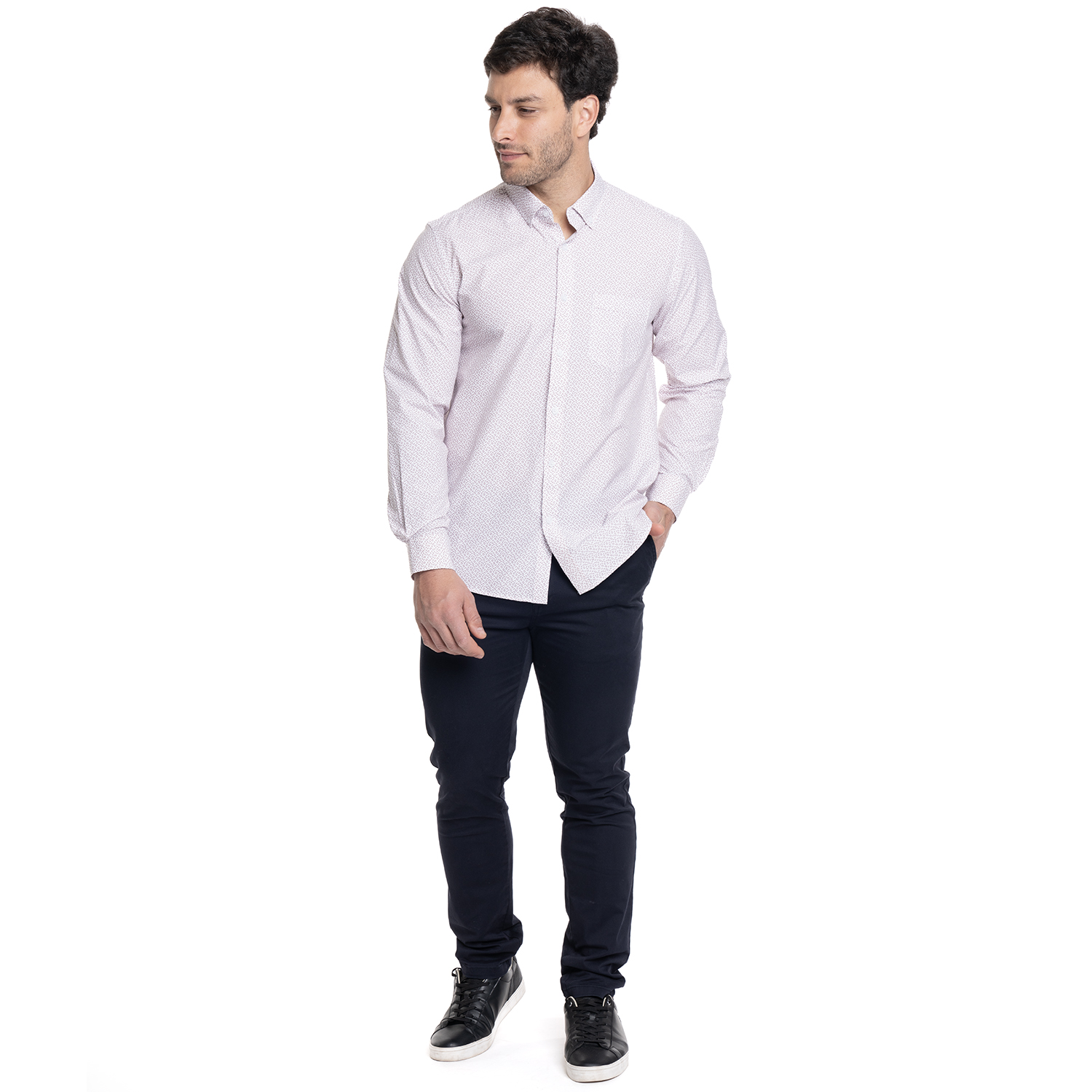 CAMISA HOMBRE MANGA LARGA TREVIRA ESTAMPADA | PALO ROSA - 4