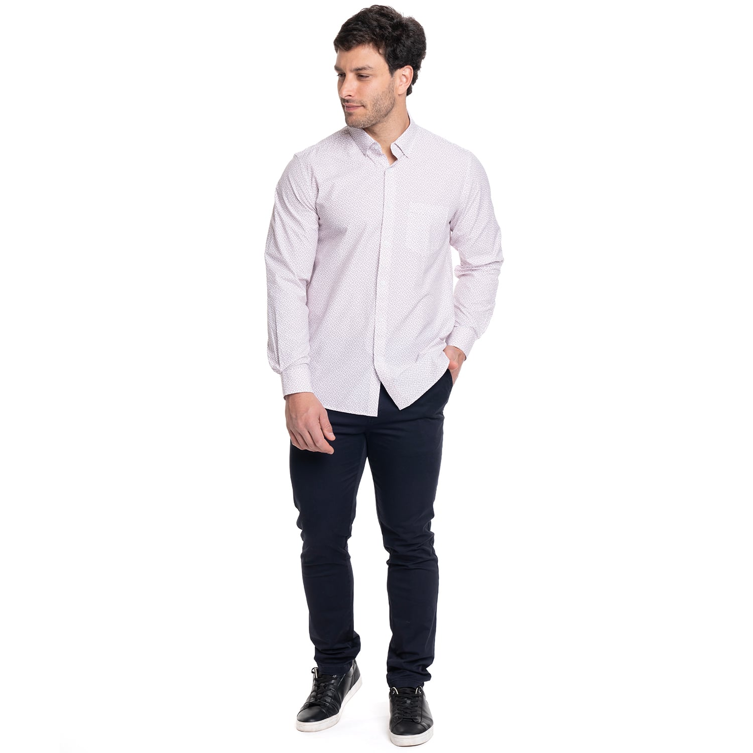 CAMISA HOMBRE MANGA LARGA TREVIRA ESTAMPADA | PALO ROSA - 4