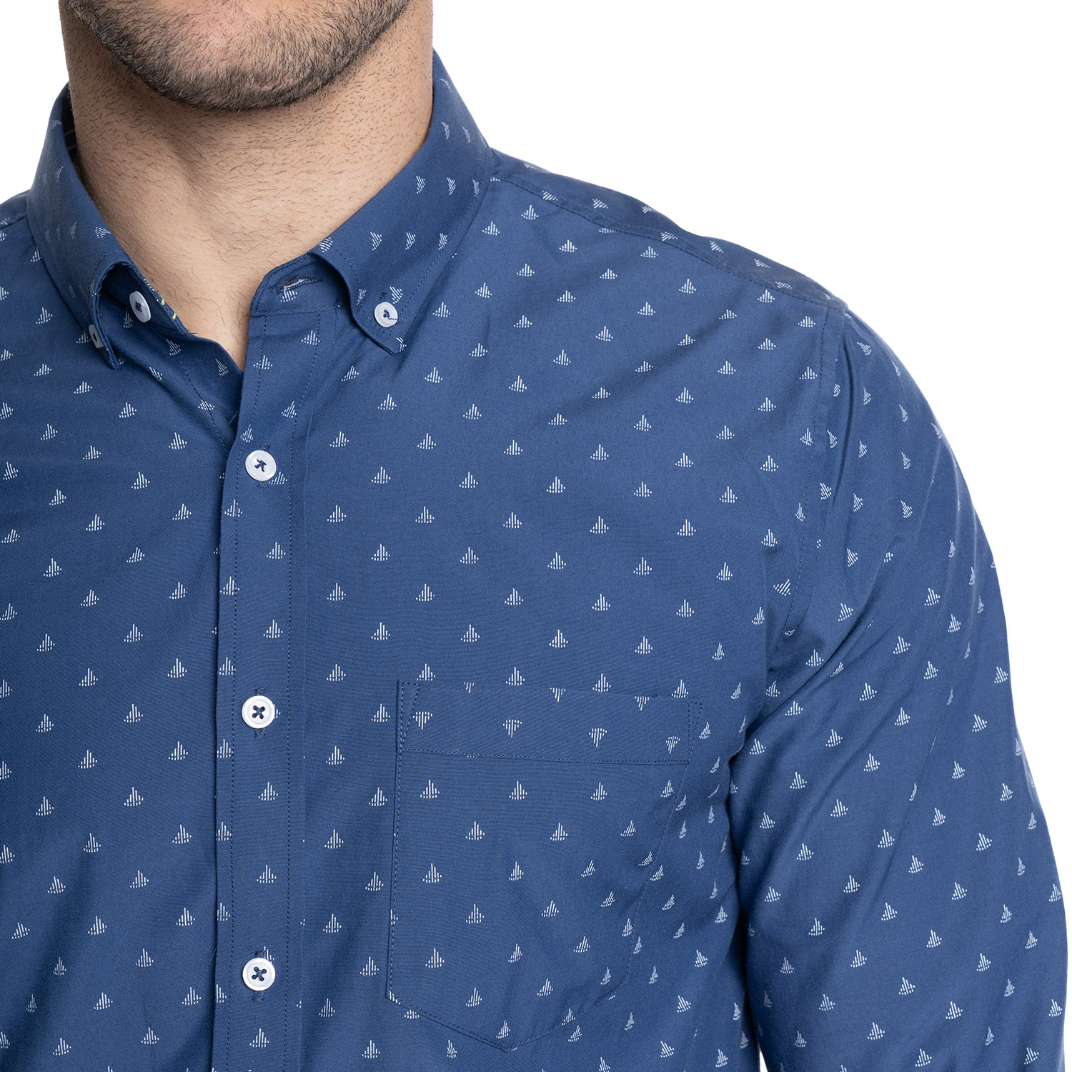 CAMISA HOMBRE MANGA LARGA TREVIRA ESTAMPADA | AZUL - 3