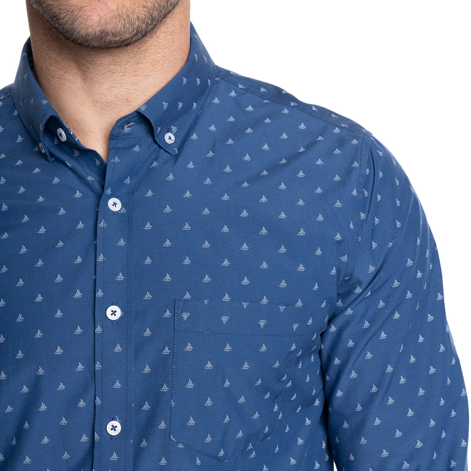 CAMISA HOMBRE MANGA LARGA TREVIRA ESTAMPADA | AZUL - 3