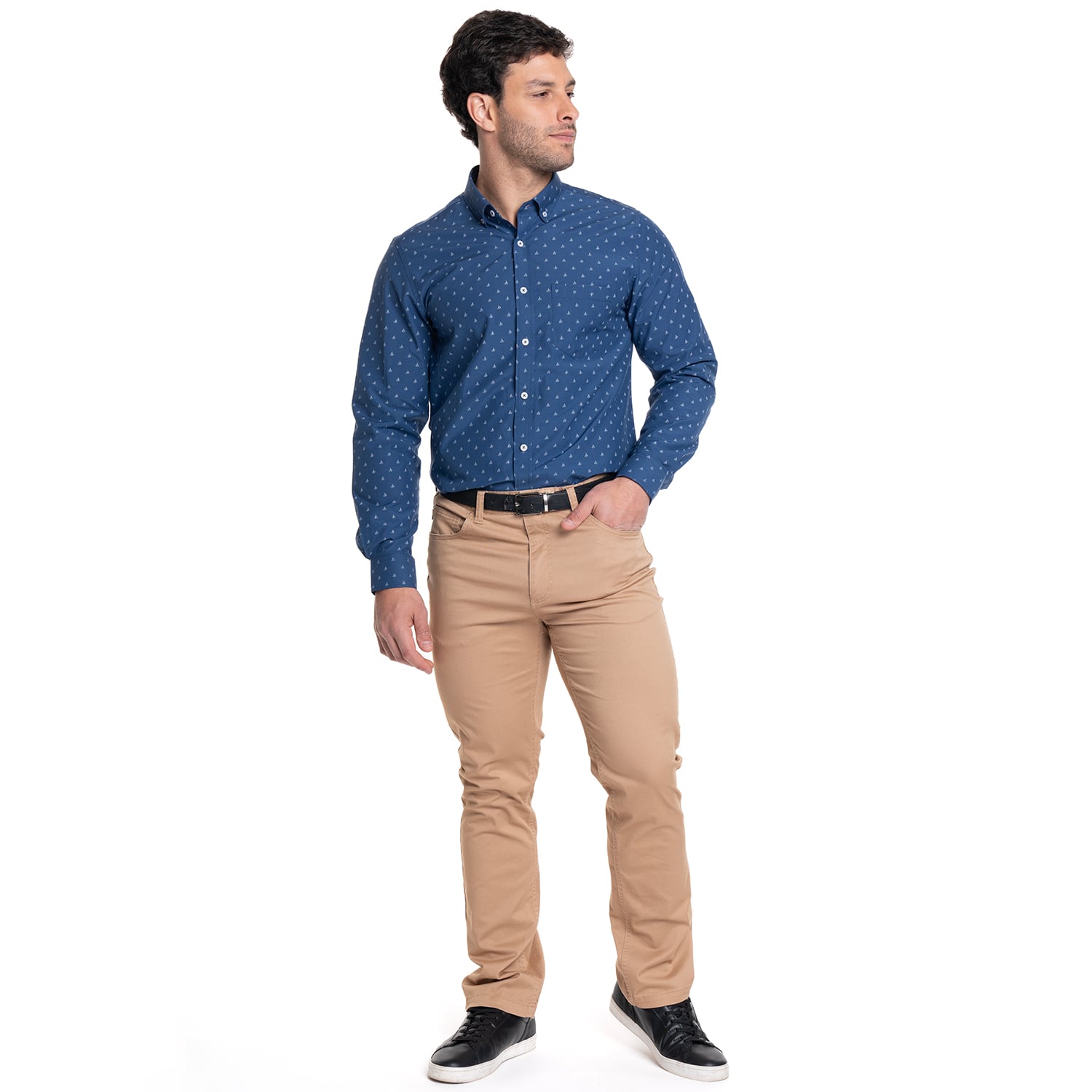 CAMISA HOMBRE MANGA LARGA TREVIRA ESTAMPADA | AZUL - 4