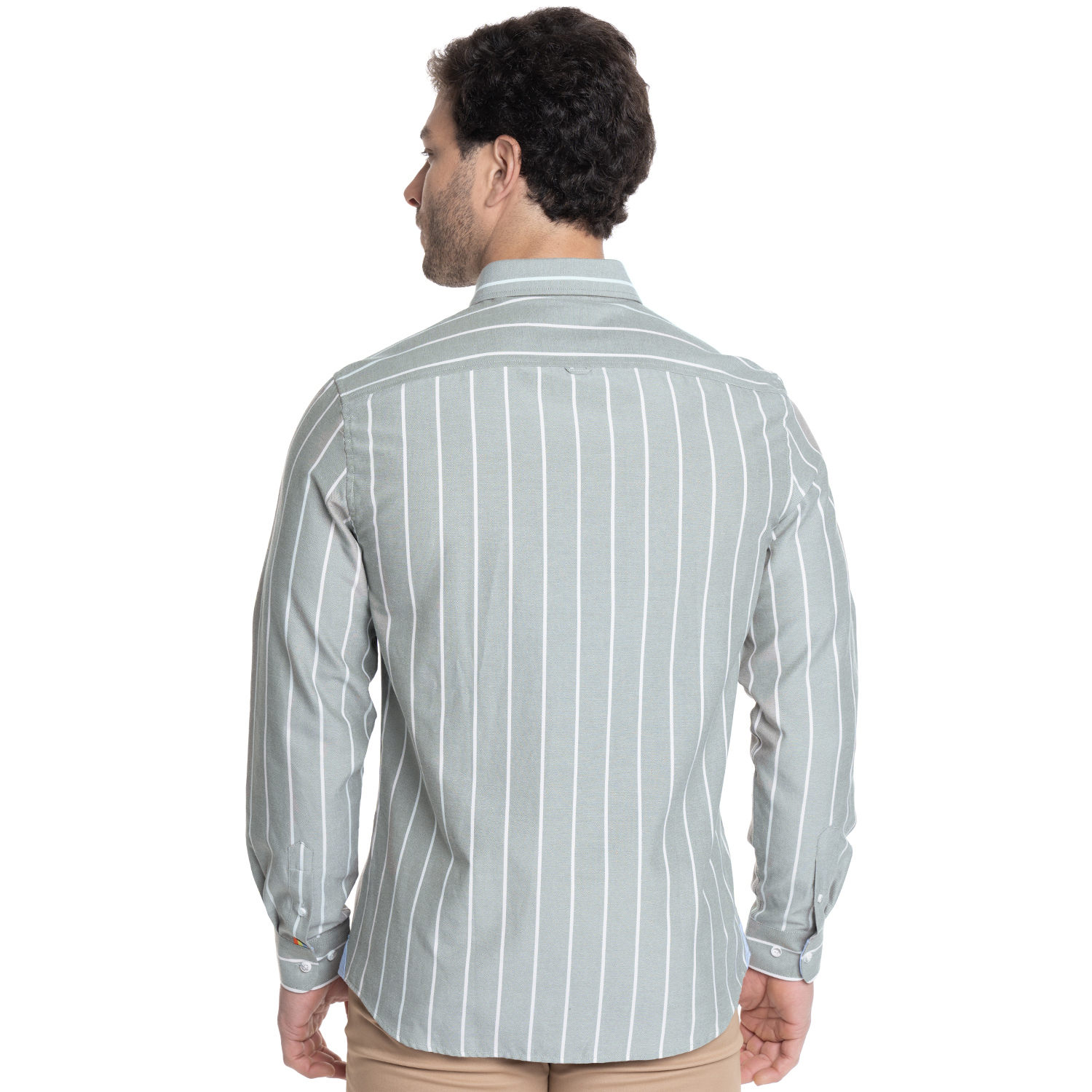 CAMISA HOMBRE MANGA LARGA OXFORD LISTADA | VERDE - 2