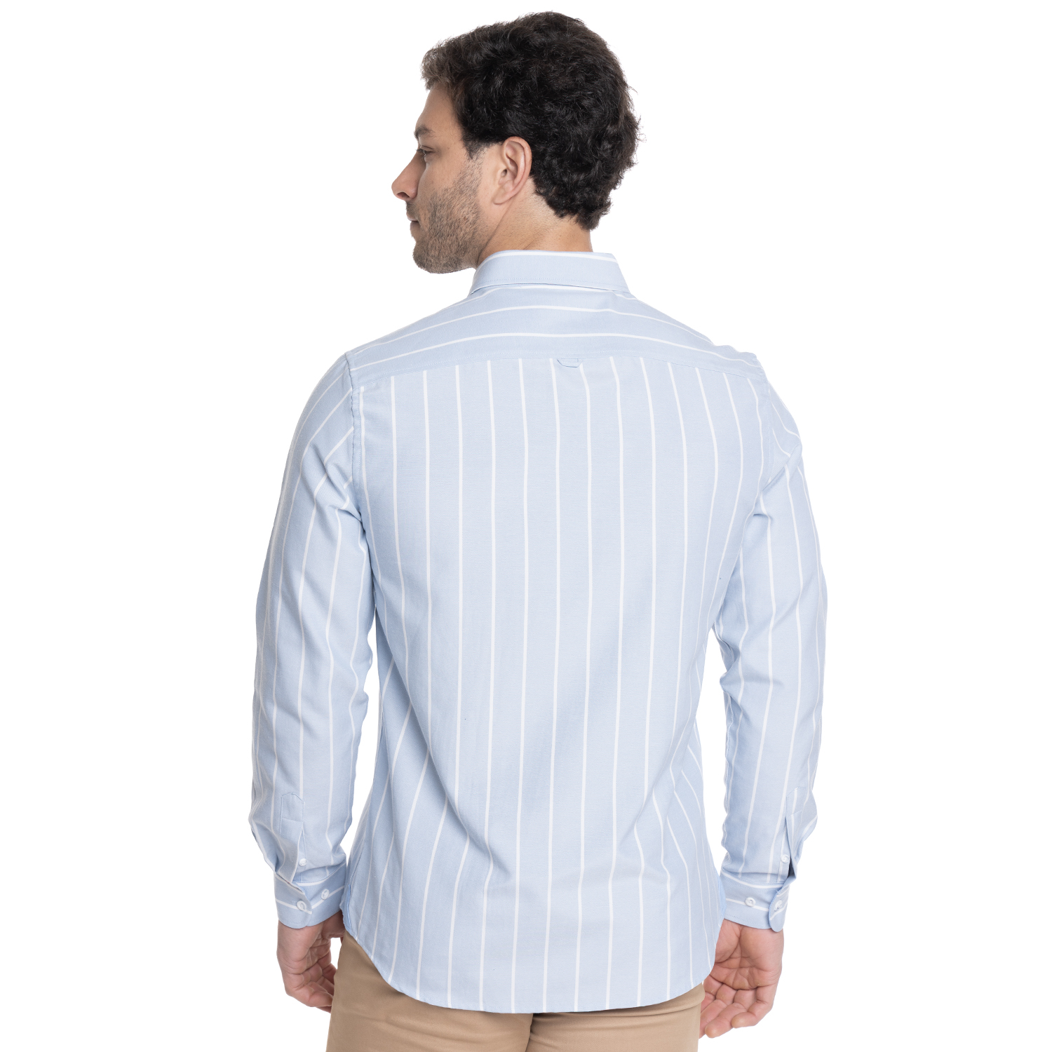 CAMISA HOMBRE MANGA LARGA OXFORD LISTADA | AZUL - 2