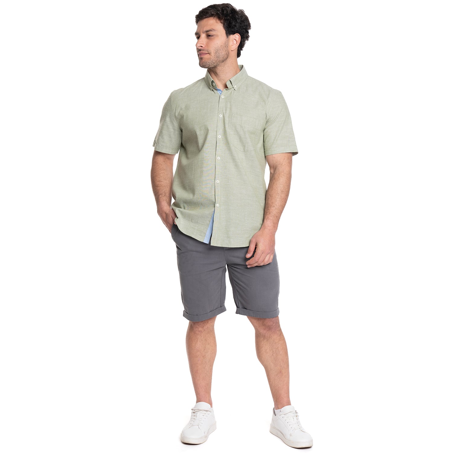 CAMISA HOMBRE MANGA CORTA SLUB SPORT | VERDE - 4