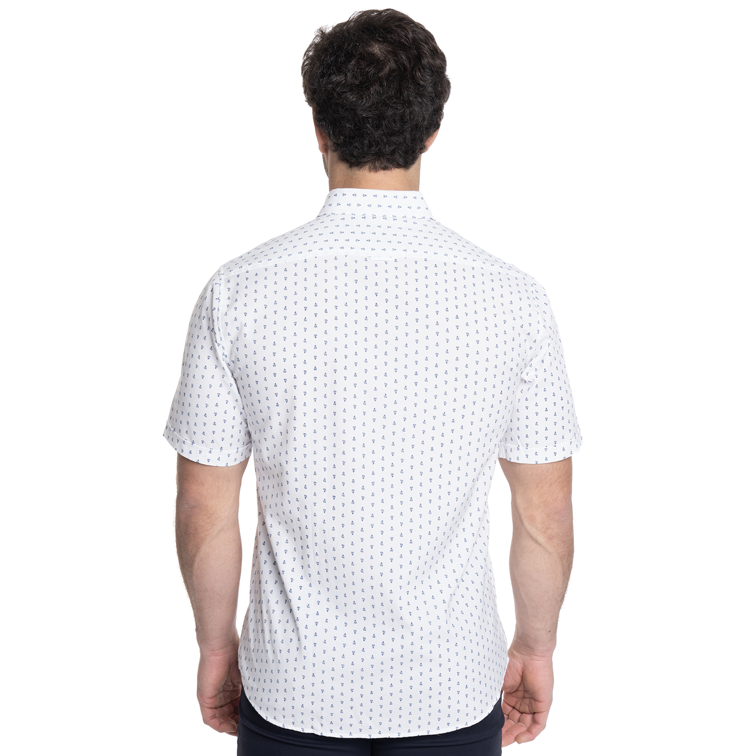 CAMISA HOMBRE MANGA CORTA ESTAMPADA OXFORD | BLANCO - 2
