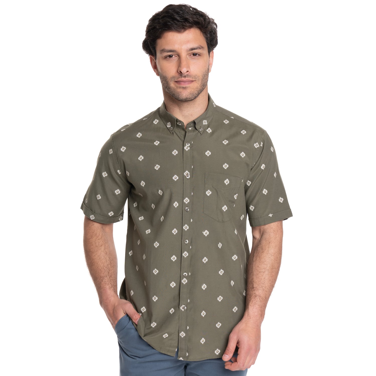 CAMISA HOMBRE MANGA CORTA OXFORD | VERDE - 1
