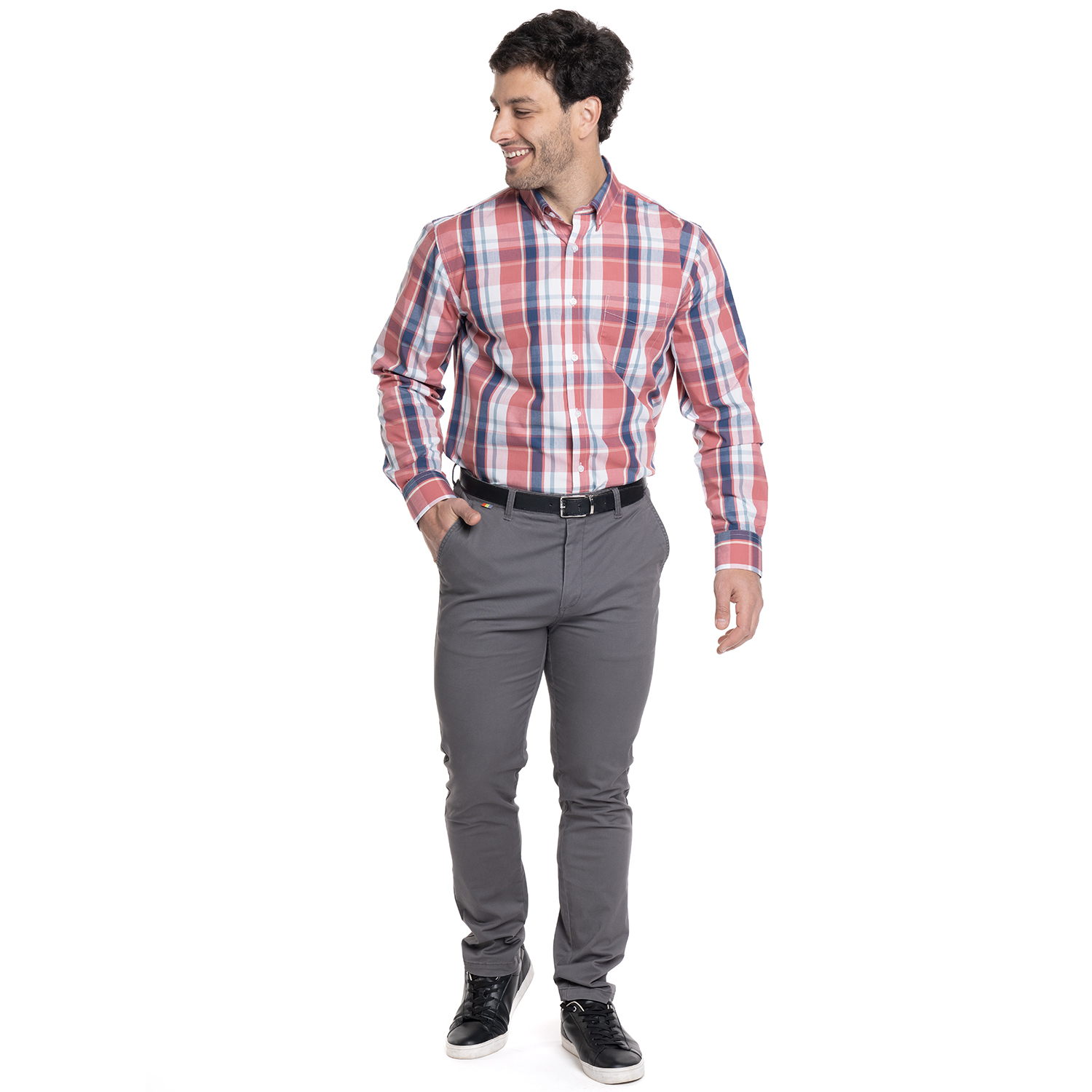 PANTALON HOMBRE FRENTE PLANO SPANDEX | GRIS OSCURO - 4