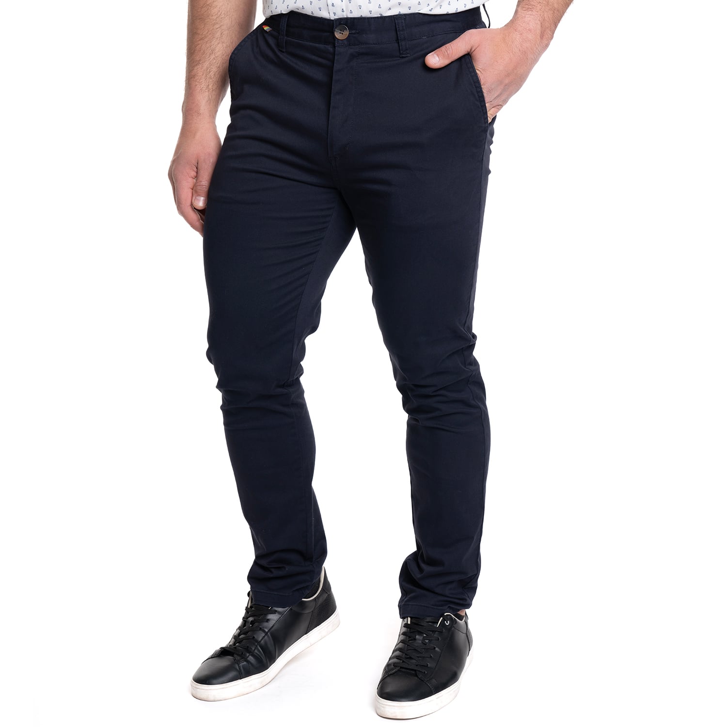 PANTALON HOMBRE FRENTE PLANO SPANDEX | AZUL MARINO - 1