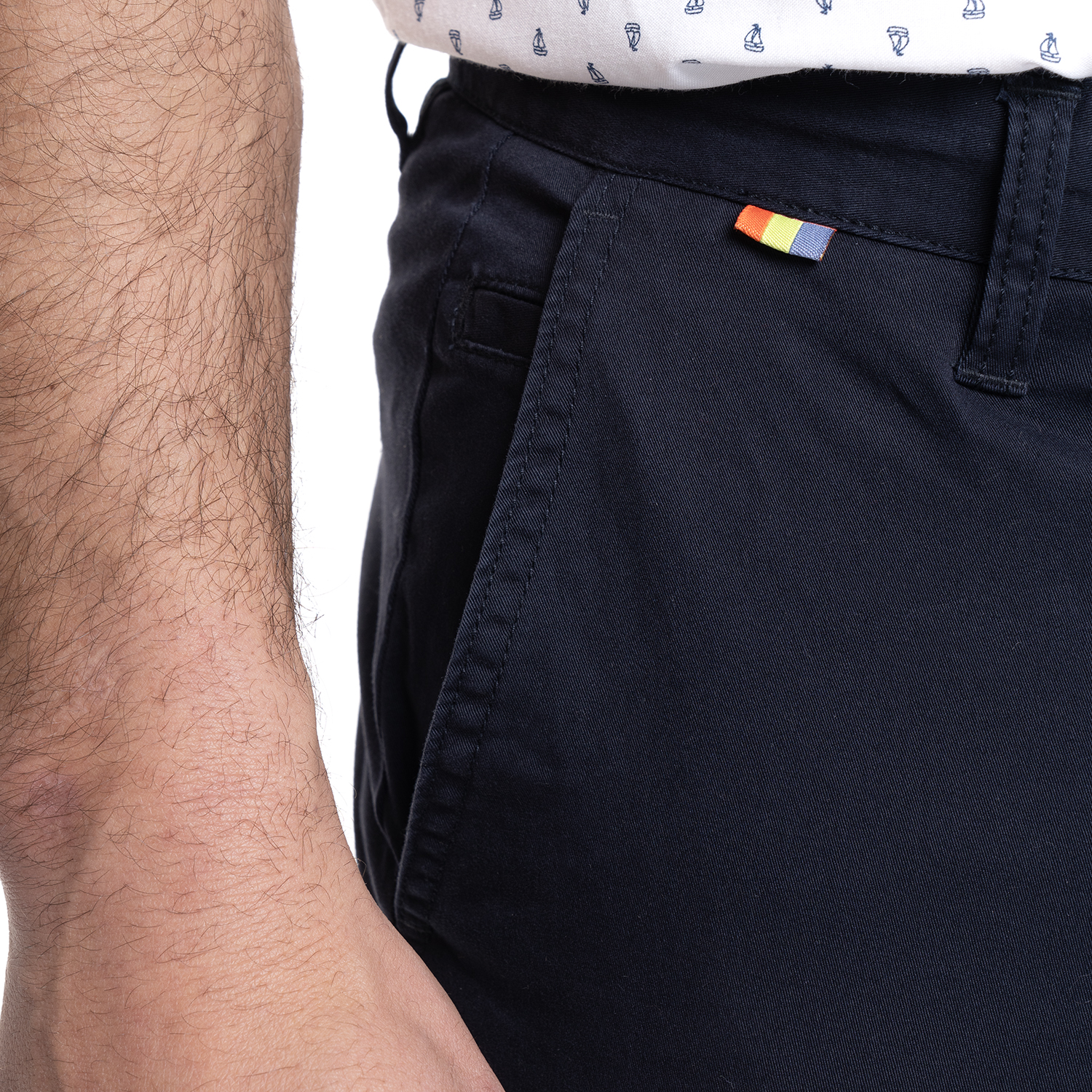 PANTALON HOMBRE FRENTE PLANO SPANDEX | AZUL MARINO - 3