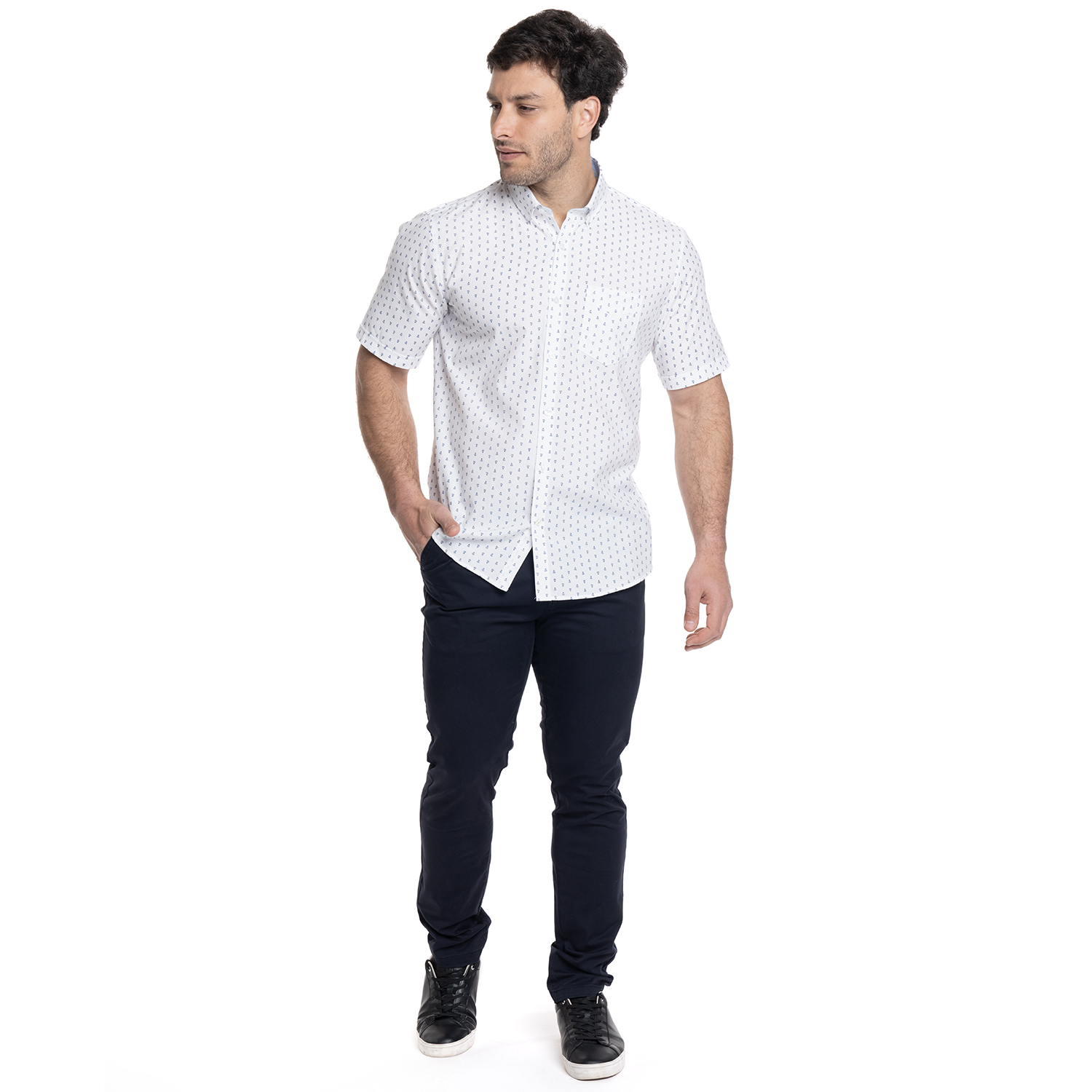 PANTALON HOMBRE FRENTE PLANO SPANDEX | AZUL MARINO - 4