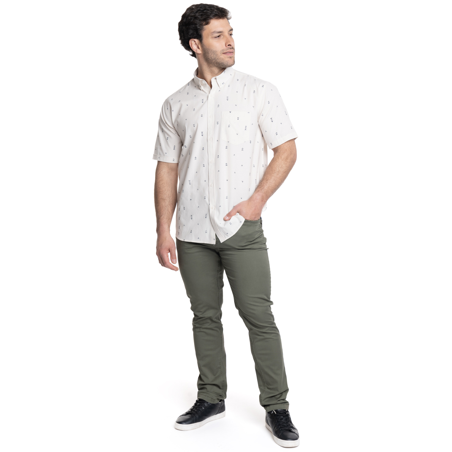 PANTALON HOMBRE 5 BOLSILLOS SPANDEX | VERDE - 4