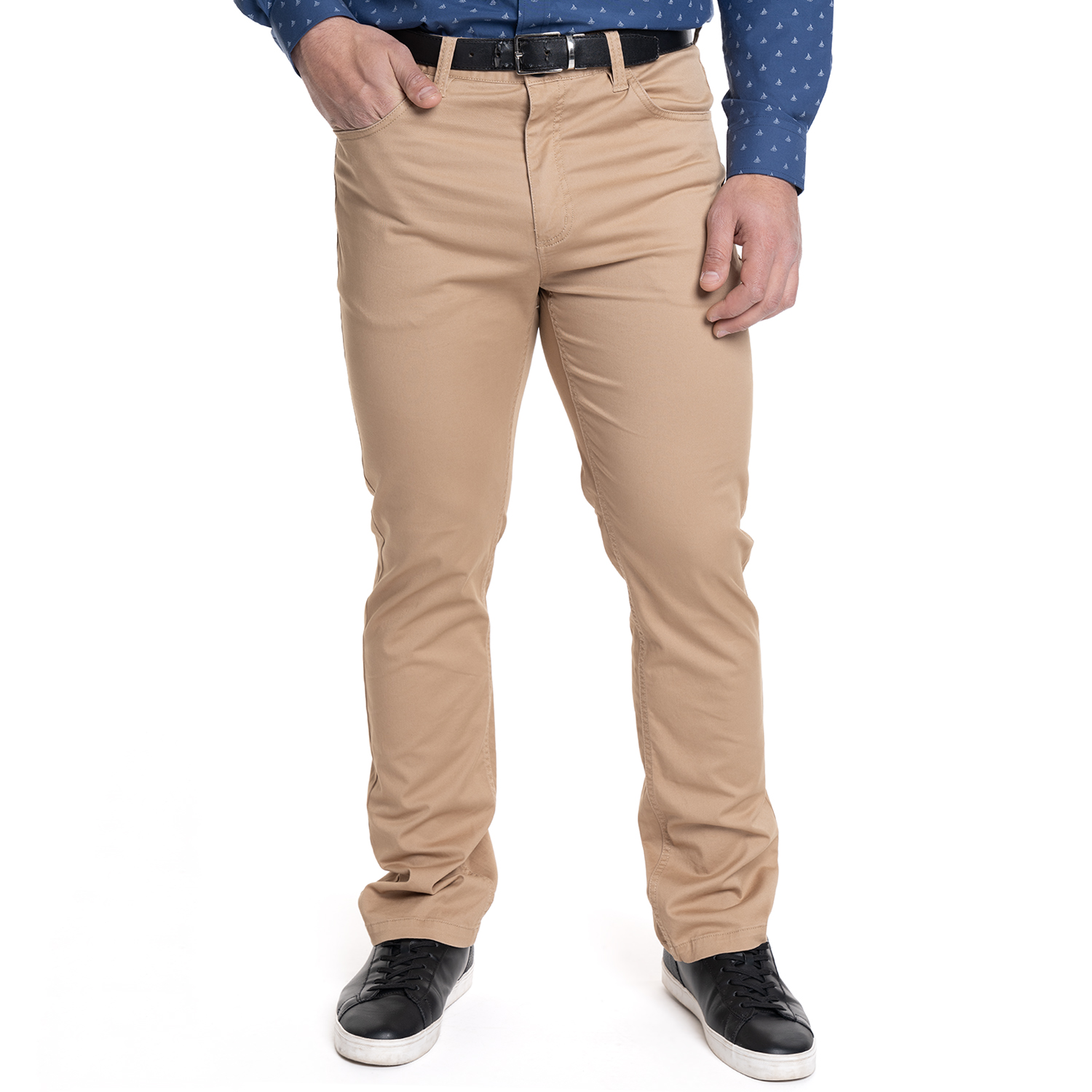 PANTALON HOMBRE 5 BOLSILLOS SPANDEX | CAFE - 1