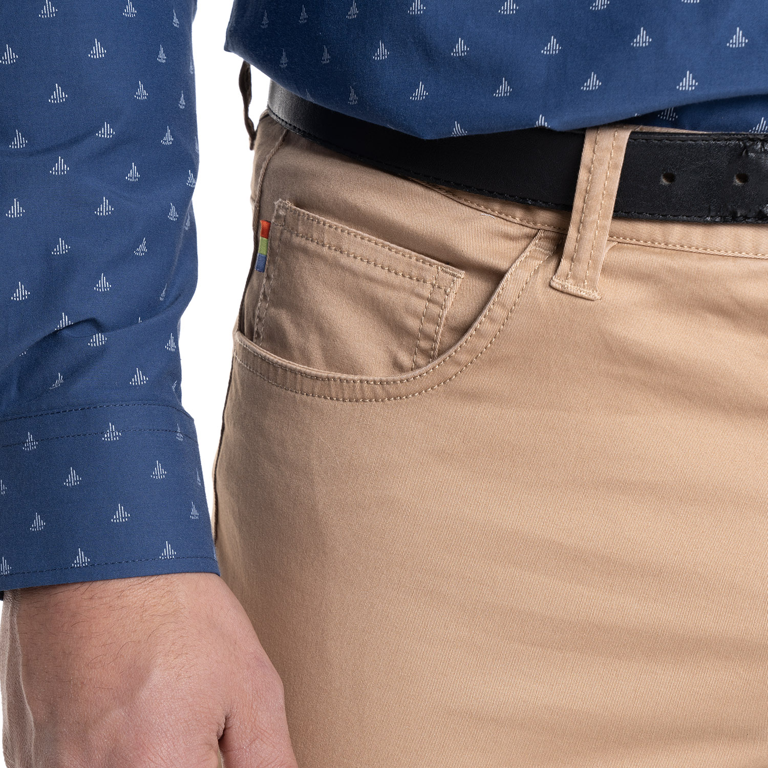 PANTALON HOMBRE 5 BOLSILLOS SPANDEX | CAFE - 3