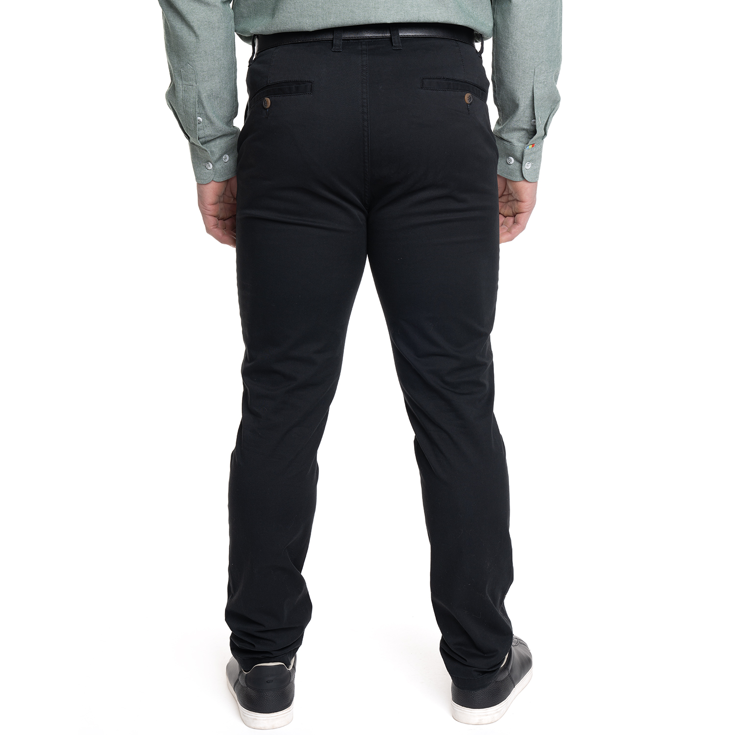 PANTALON HOMBRE FRENTE PLANO SPANDEX | NEGRO - 2
