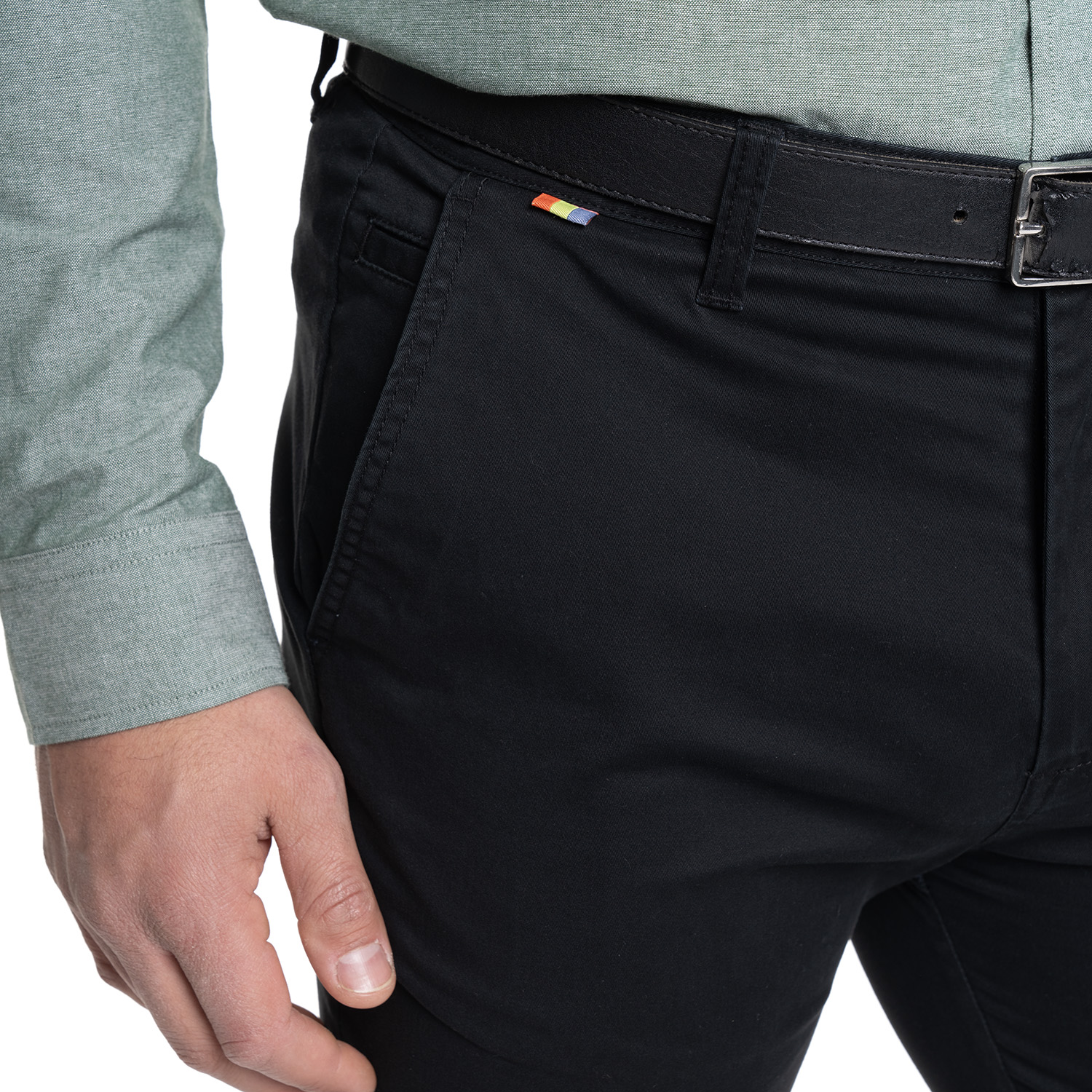 PANTALON HOMBRE FRENTE PLANO SPANDEX | NEGRO - 3