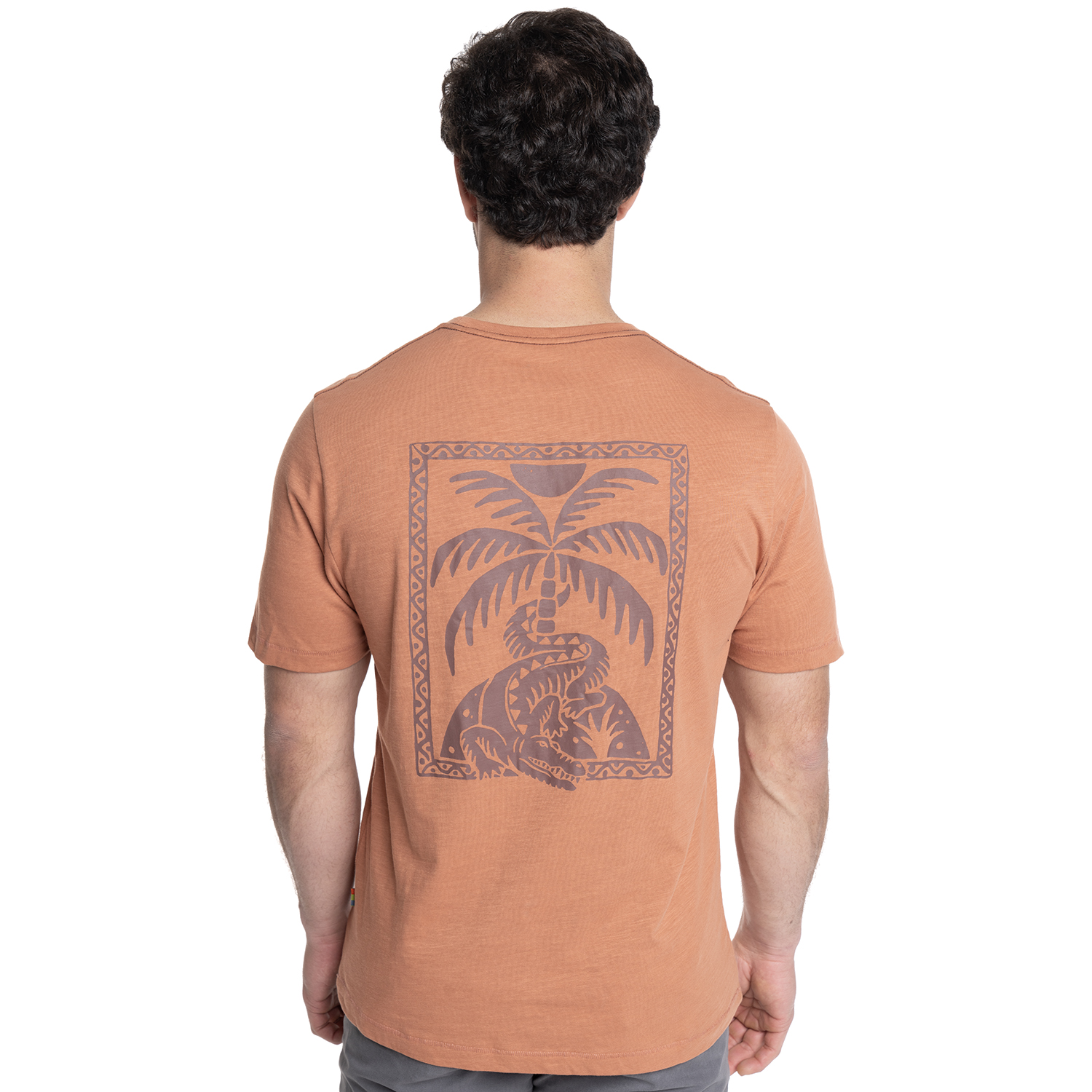 POLERA HOMBRE CUELLO REDONDO ESTAMPADO ESPALDA | NARANJA - 2