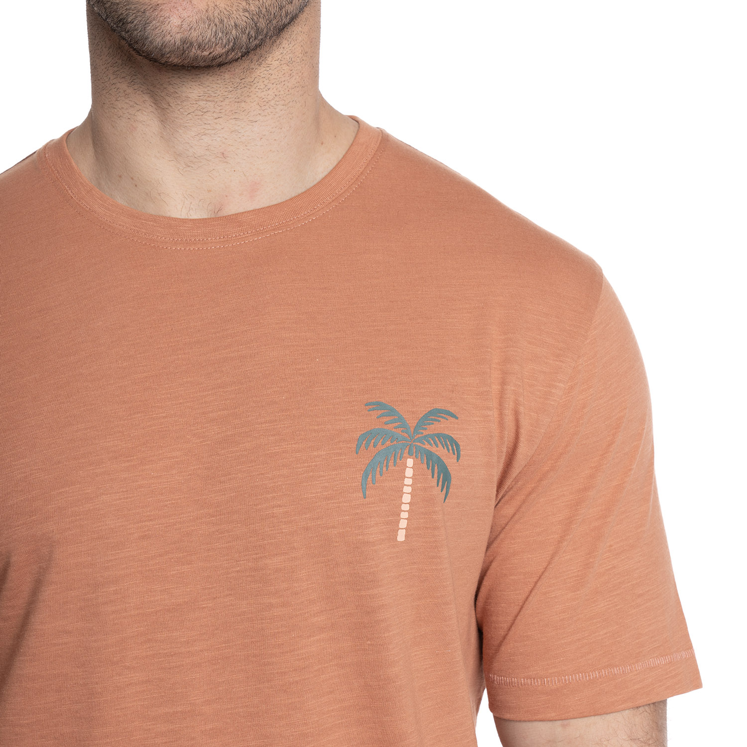 POLERA HOMBRE CUELLO REDONDO ESTAMPADO ESPALDA | NARANJA - 3