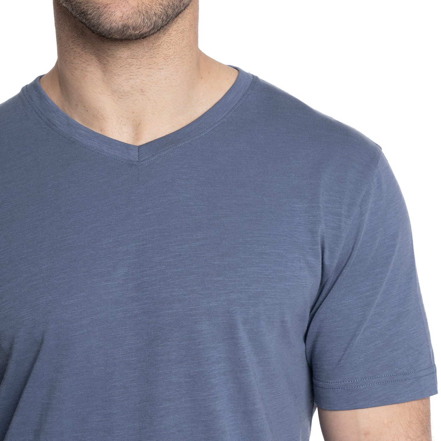 POLERA HOMBRE CUELLO V | AZUL - 3