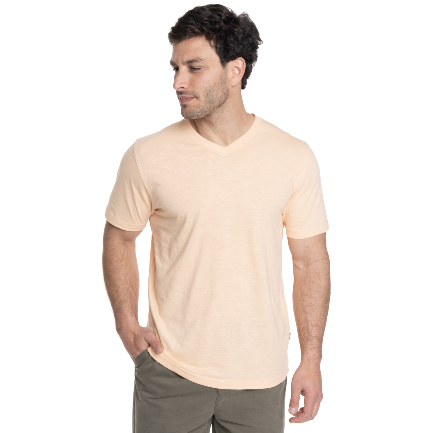 POLERA HOMBRE CUELLO V | CORAL - 1