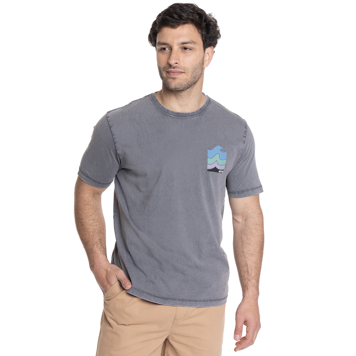 POLERA HOMBRE LOGO MODA CUELLO REDONDO | GRIS OSCURO - 1