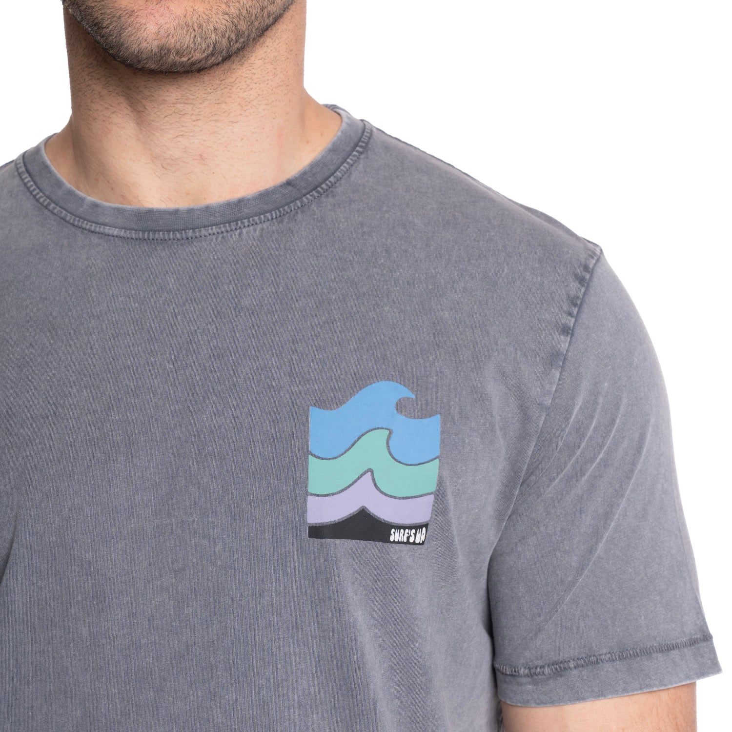 POLERA HOMBRE LOGO MODA CUELLO REDONDO | GRIS OSCURO - 3