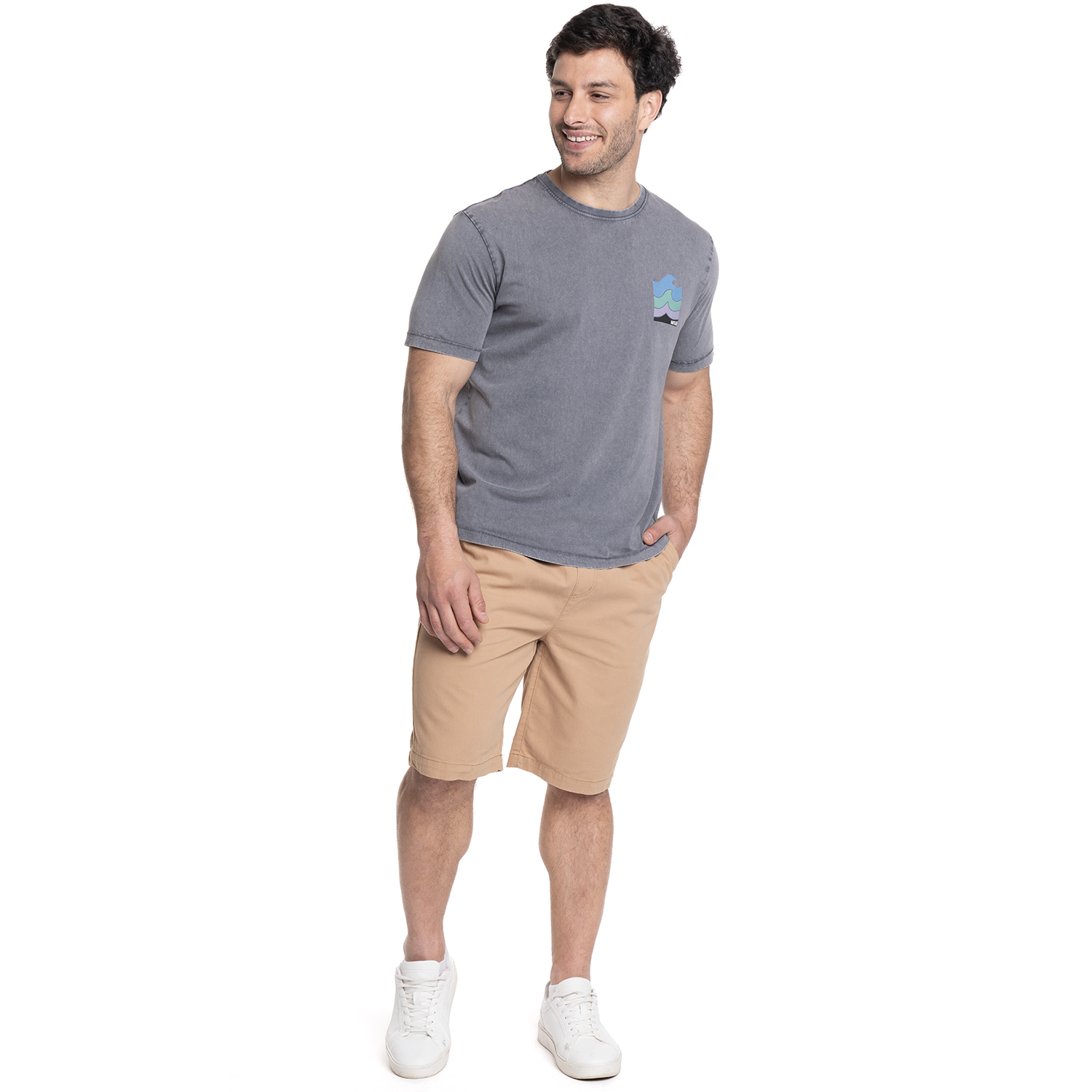 POLERA HOMBRE LOGO MODA CUELLO REDONDO | GRIS OSCURO - 4