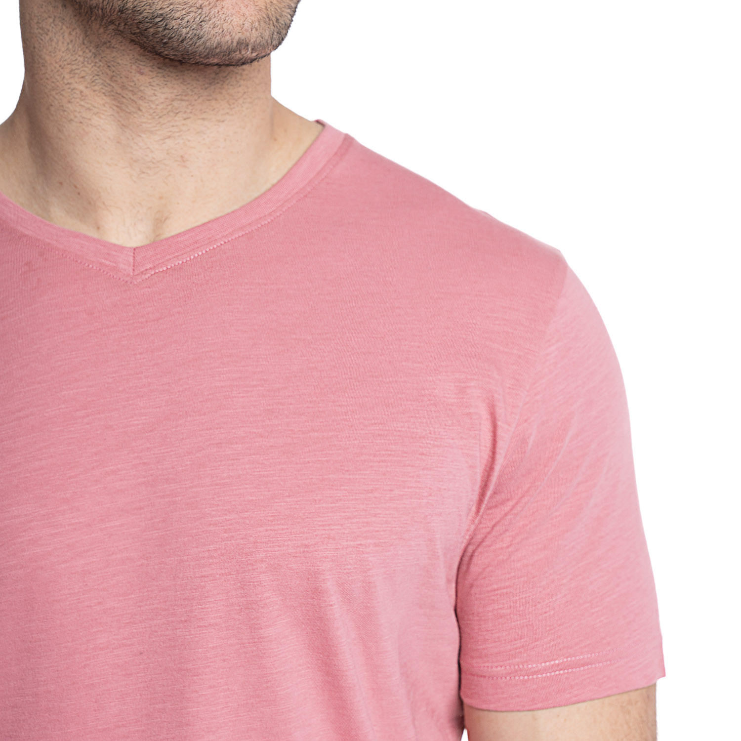 POLERA HOMBRE CUELLO V | PALO ROSA - 3