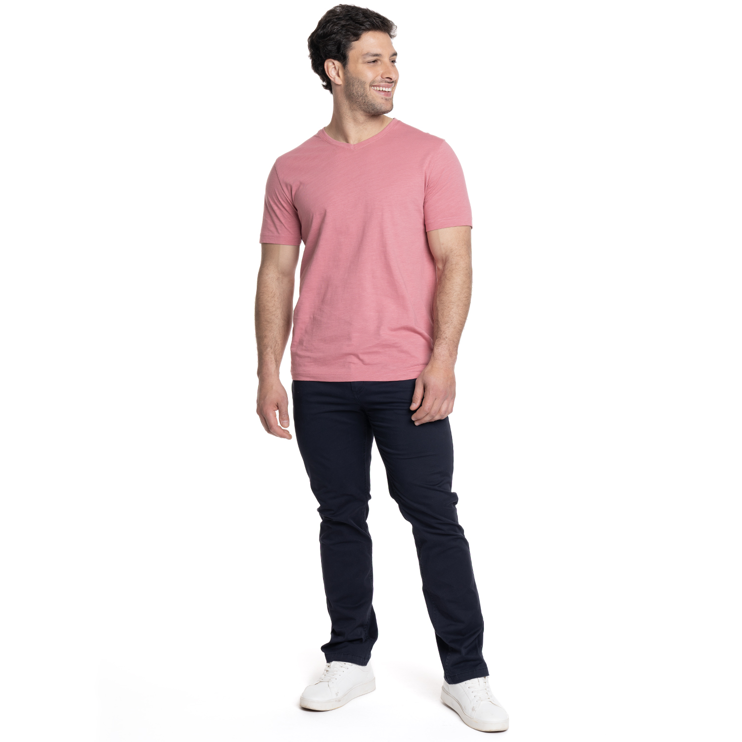 POLERA HOMBRE CUELLO V | PALO ROSA - 4