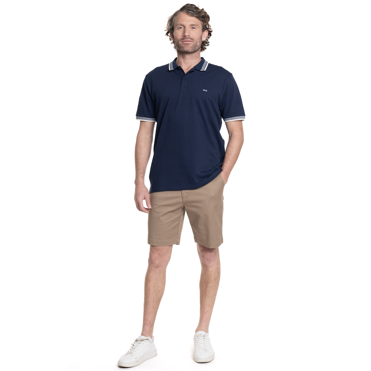 BERMUDA HOMBRE CASUAL FRENTE PLANO NEWBURGH. | BEIGE - 4