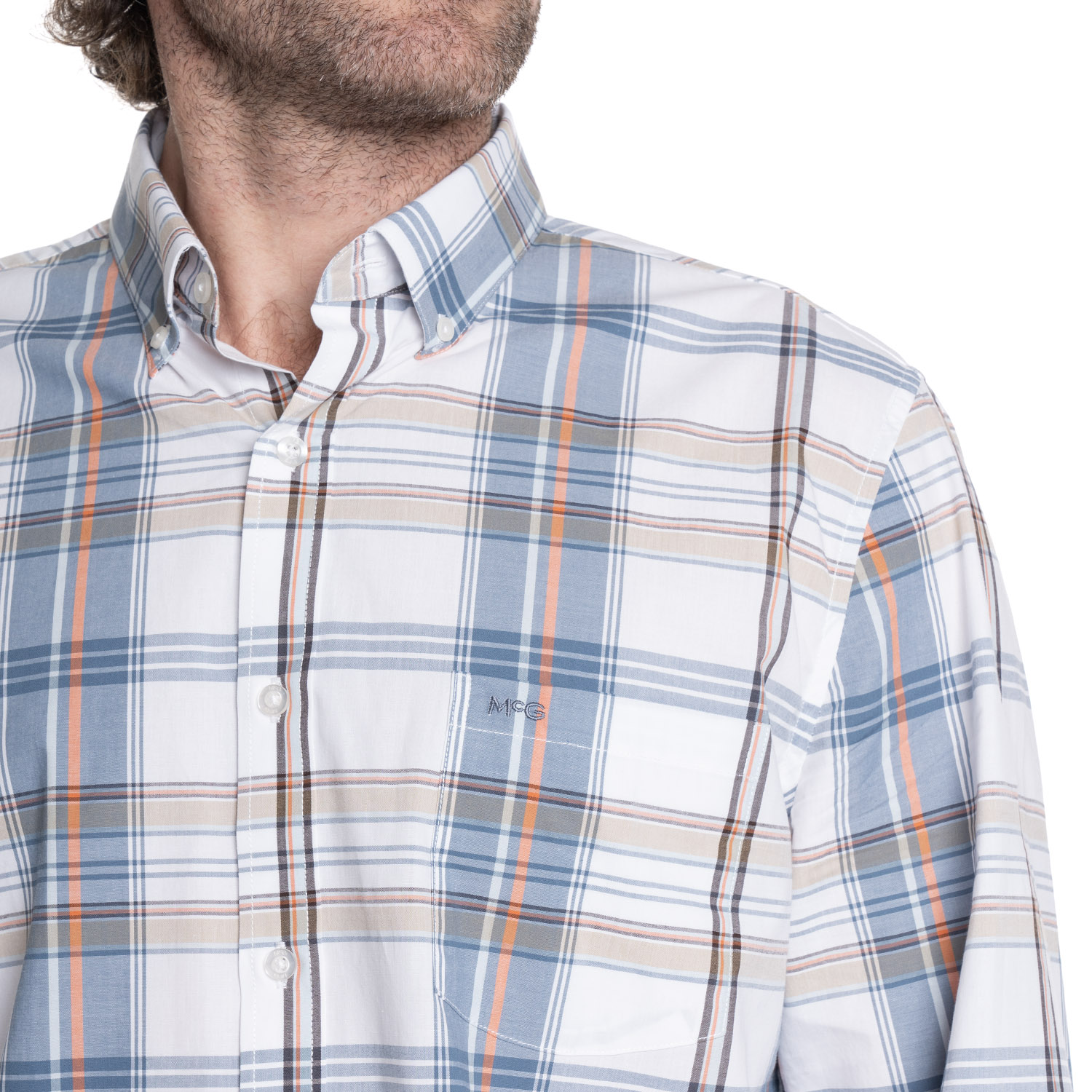 CAMISA HOMBRE MANGA LARGA ESCOCESA QUEENS. | TERRACOTA - 3