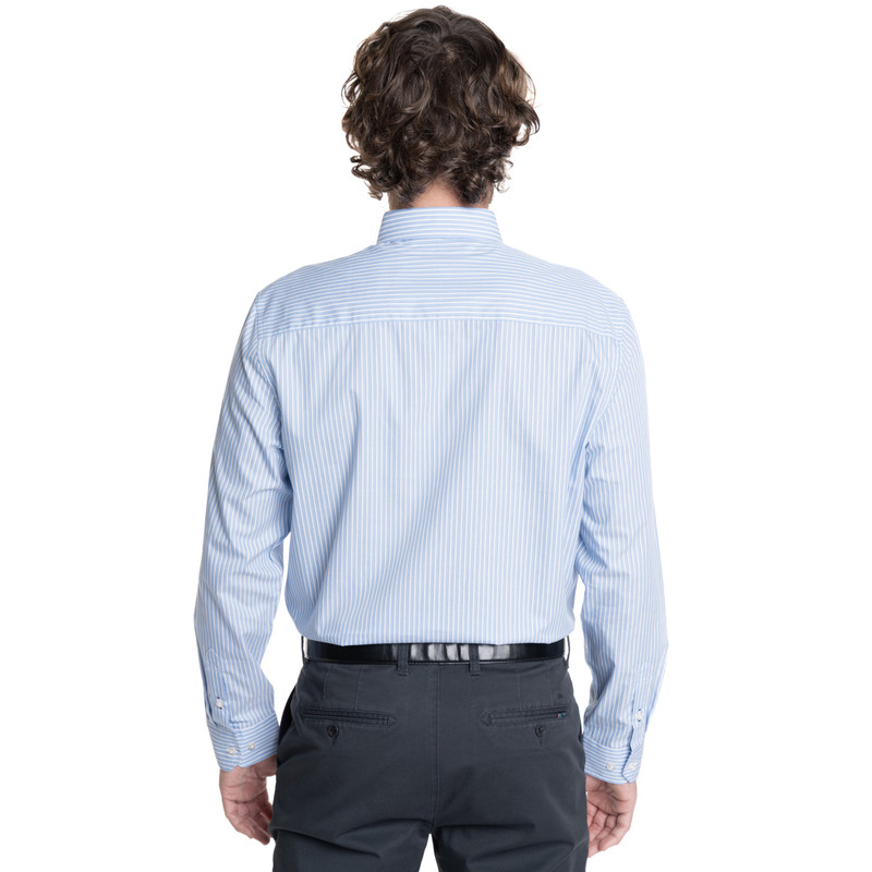CAMISA HOMBRE MANGA LARGA SMART LISTADA ROCKEFELLER. | AZUL CLARO - 2