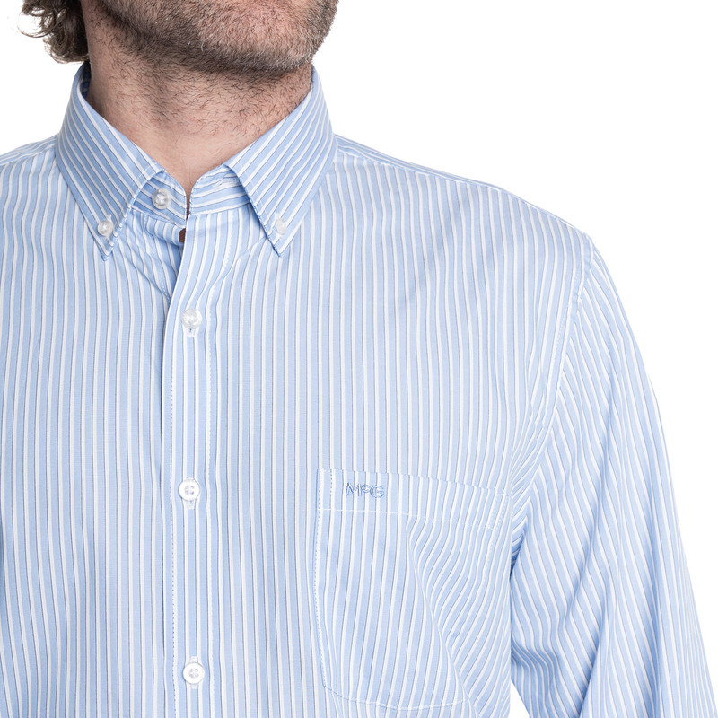 CAMISA HOMBRE MANGA LARGA SMART LISTADA ROCKEFELLER. | AZUL CLARO - 3
