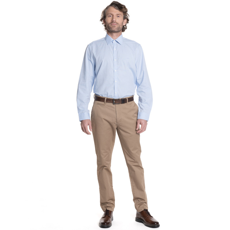 CAMISA HOMBRE MANGA LARGA JACQUARD HARLEM. | CELESTE - 4
