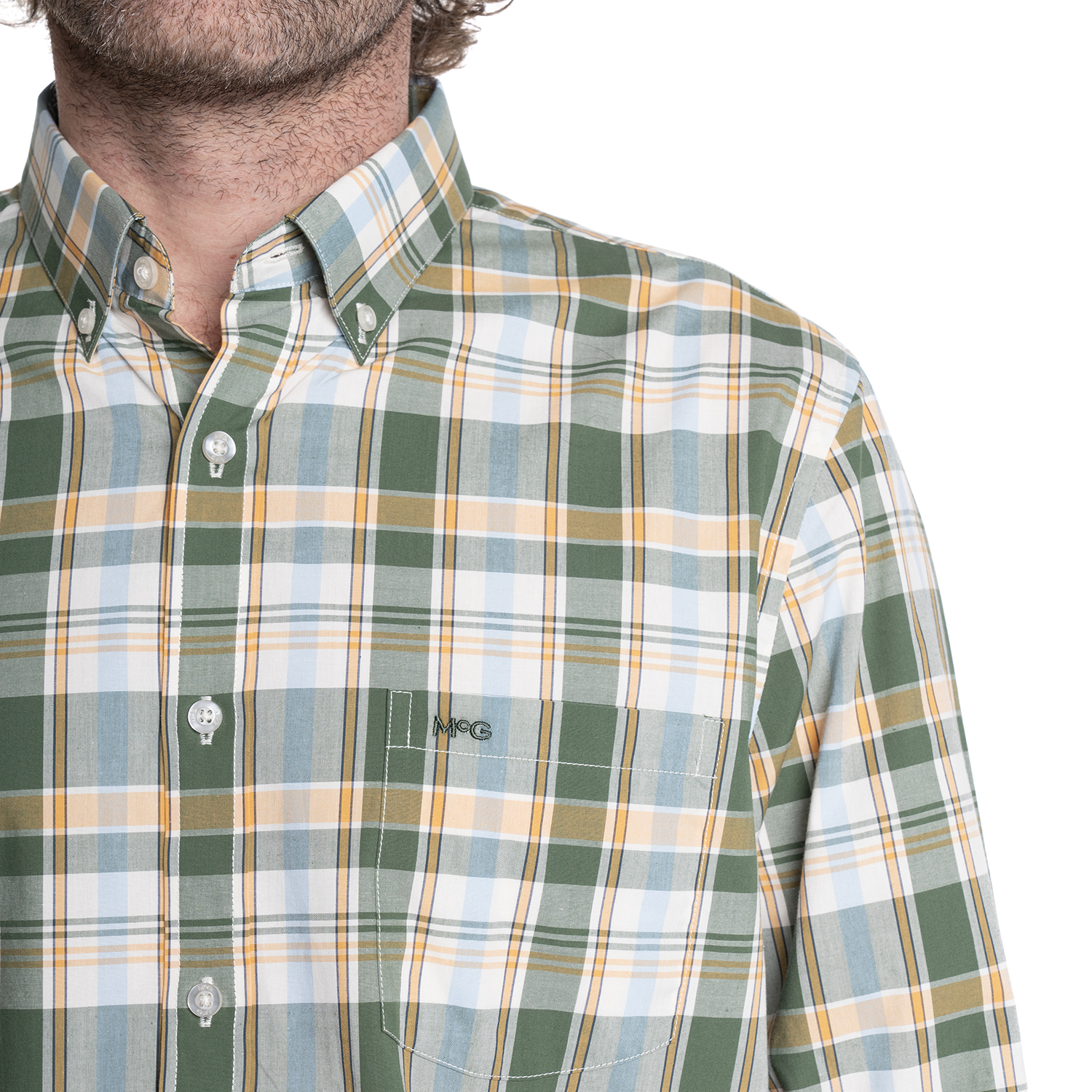 CAMISA HOMBRE MANGA LARGA ESCOCESA QUEENS. | VERDE MUSGO - 3