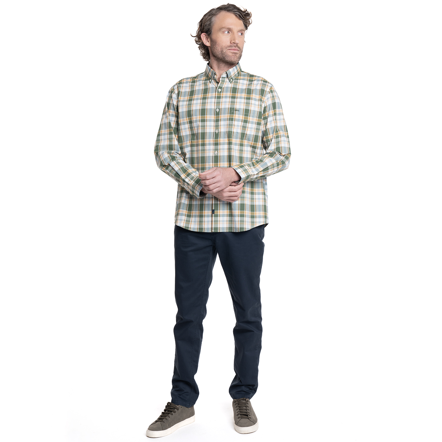 CAMISA HOMBRE MANGA LARGA ESCOCESA QUEENS. | VERDE MUSGO - 4