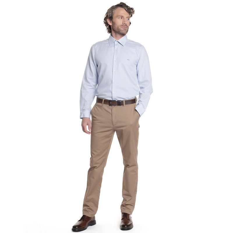 CAMISA HOMBRE MANGA LARGA JACQUARD WILLIAMSBURG. | AZUL - 4