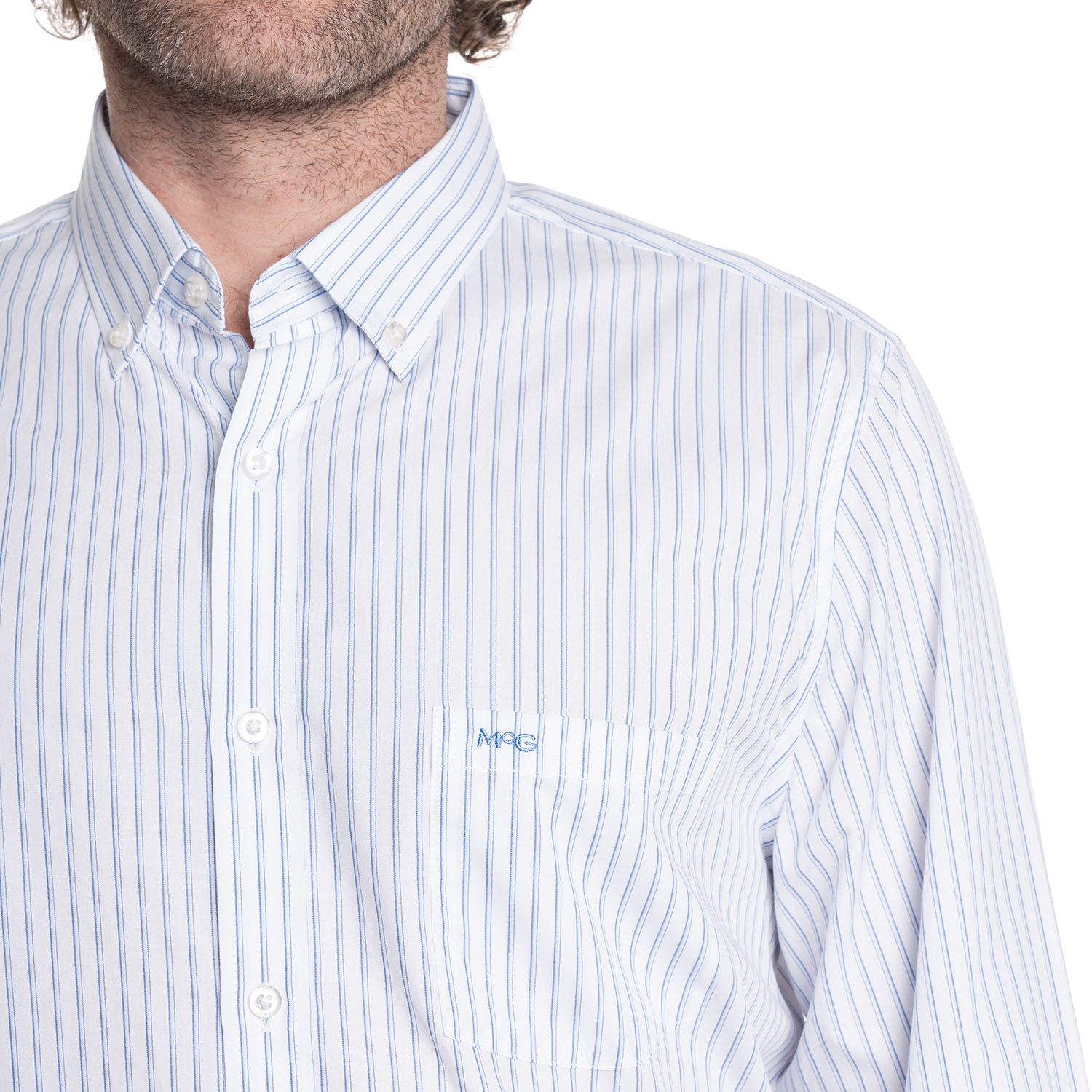 CAMISA HOMBRE MANGA LARGA SMART LISTADA ROCKEFELLER. | BLANCO - 3