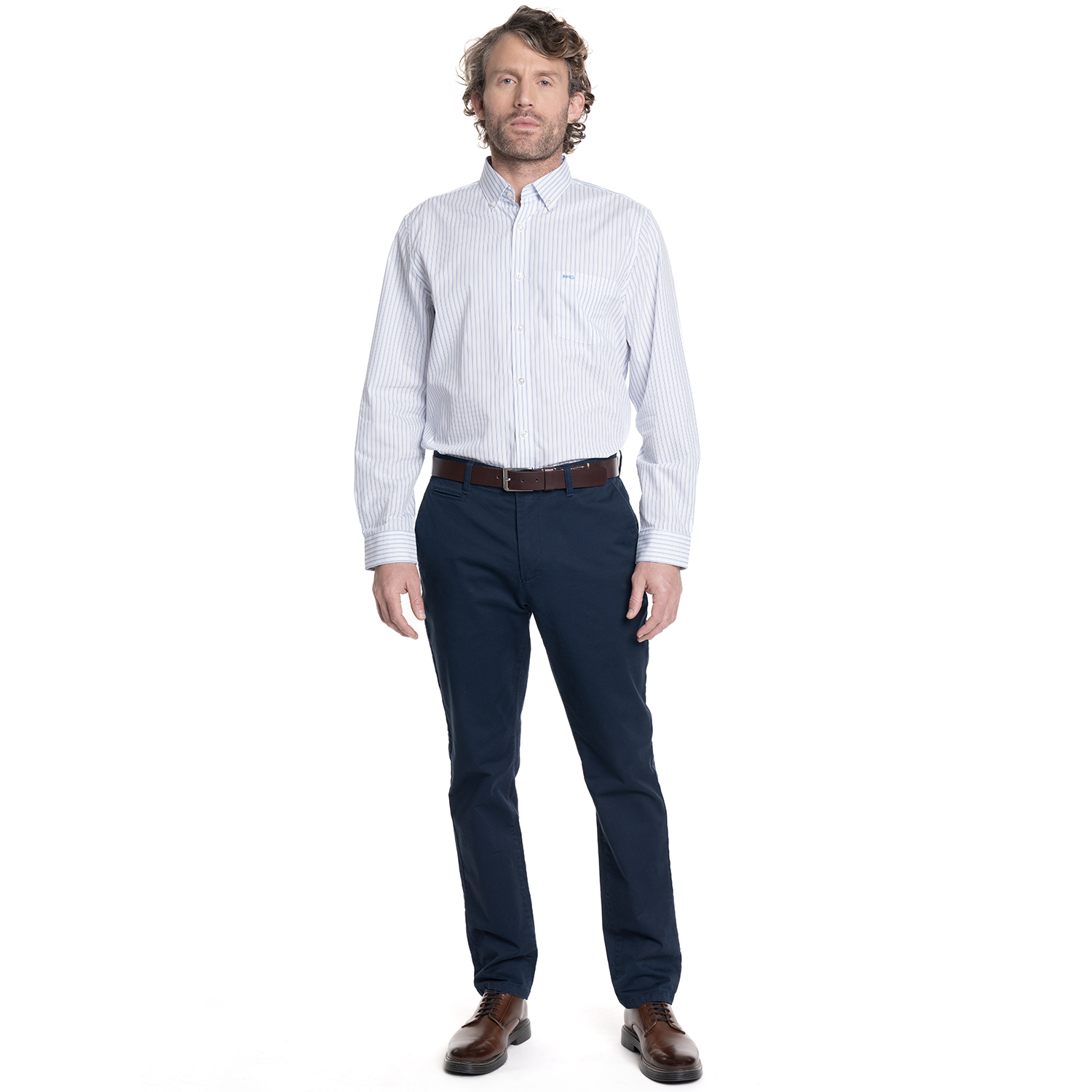 CAMISA HOMBRE MANGA LARGA SMART LISTADA ROCKEFELLER. | BLANCO - 4