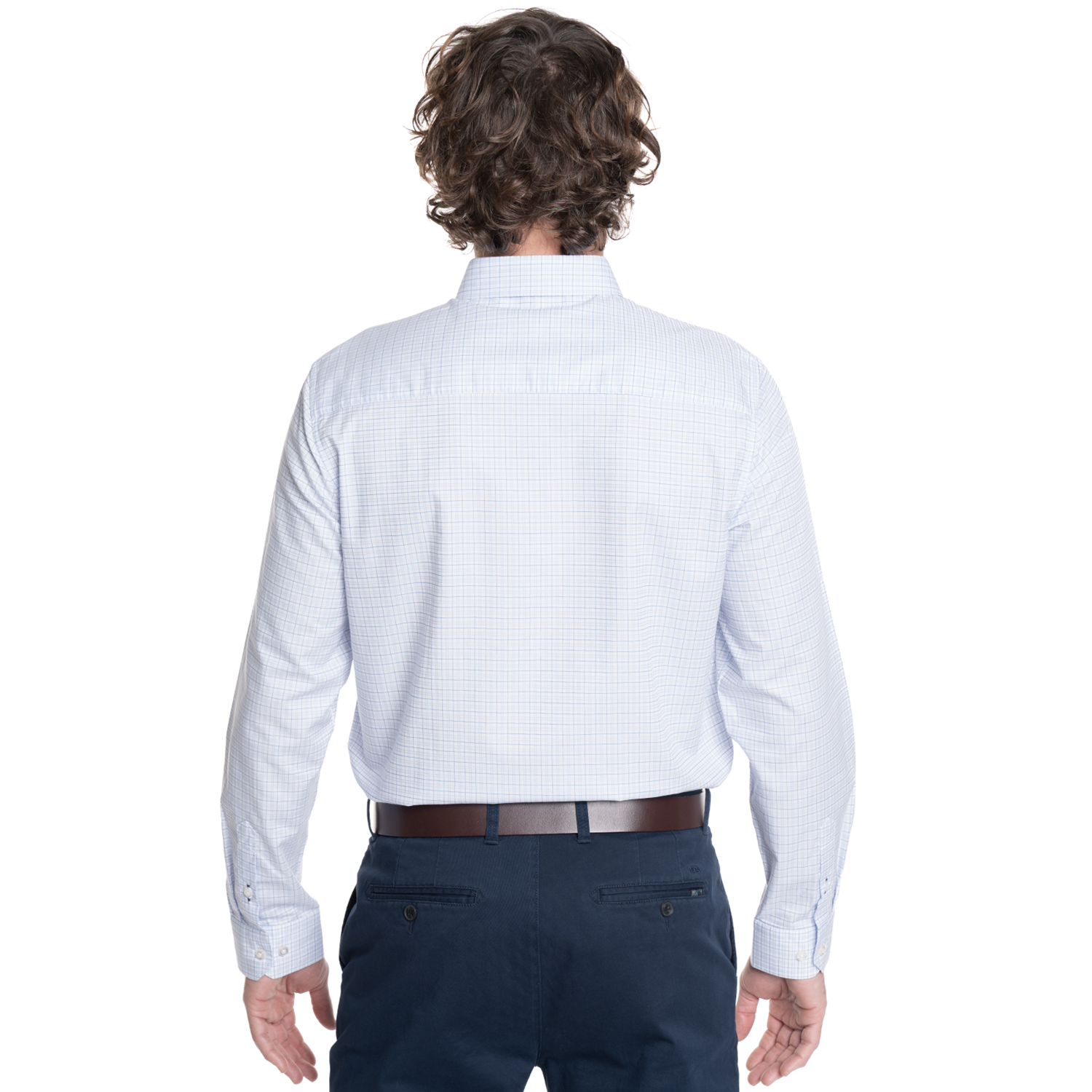 CAMISA HOMBRE MANGA LARGA SMART CUADROS WALL STREET. | BLANCO - 2