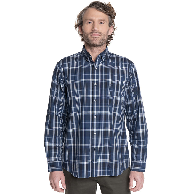 CAMISA HOMBRE MANGA LARGA ESCOCESA QUEENS. | AZUL MARINO - 1